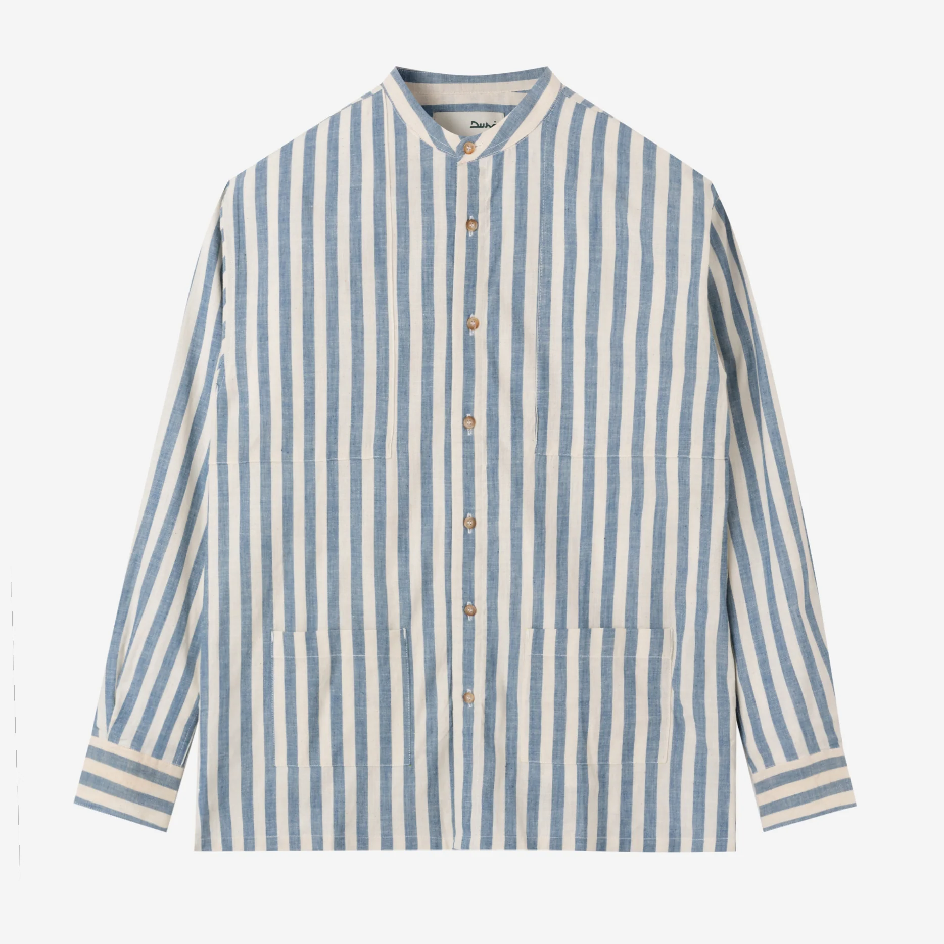 Baraa Shirt Long Sleeve - Blue White Stripes