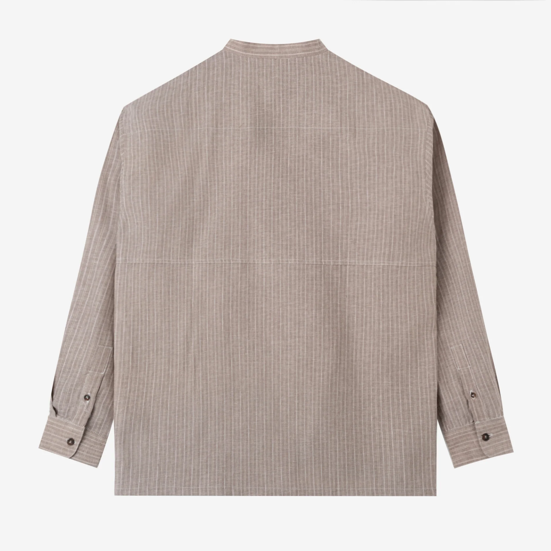 Baraa Shirt Long Sleeve - Brown Stripe - Image 4