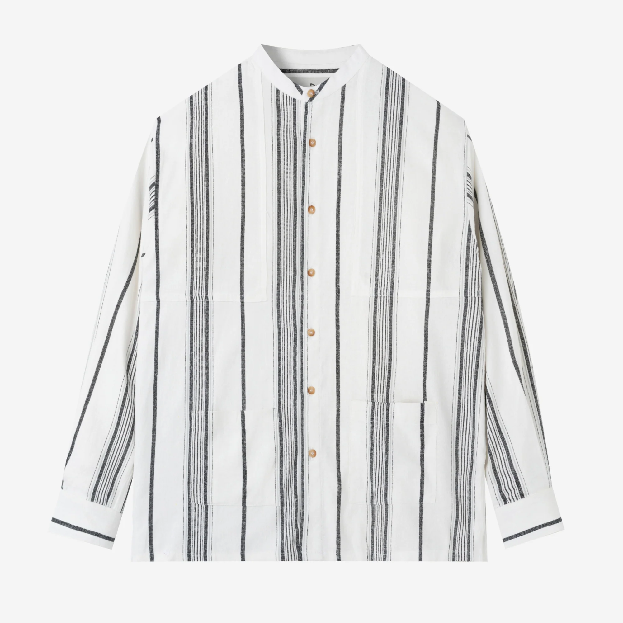 Baraa Shirt Long Sleeve - White Black