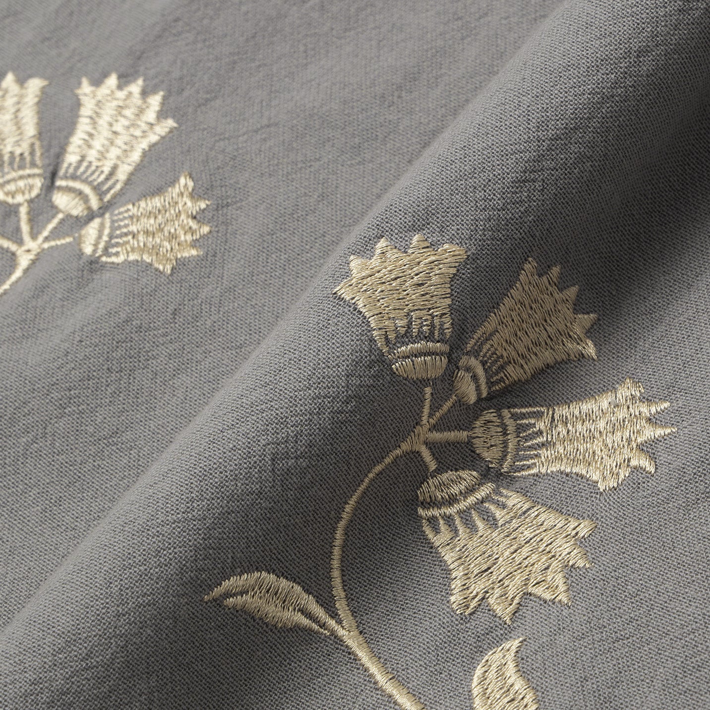 Daraa Long Sleeve Linen Shirt - Grey - Image 3