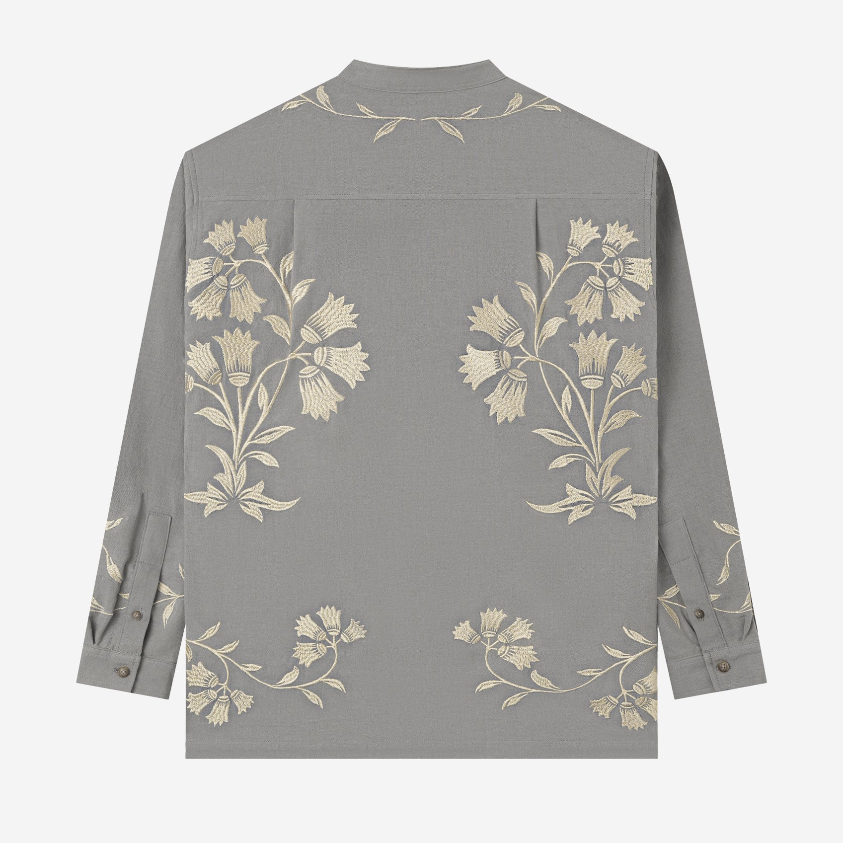 Daraa Long Sleeve Linen Shirt - Grey - Image 4