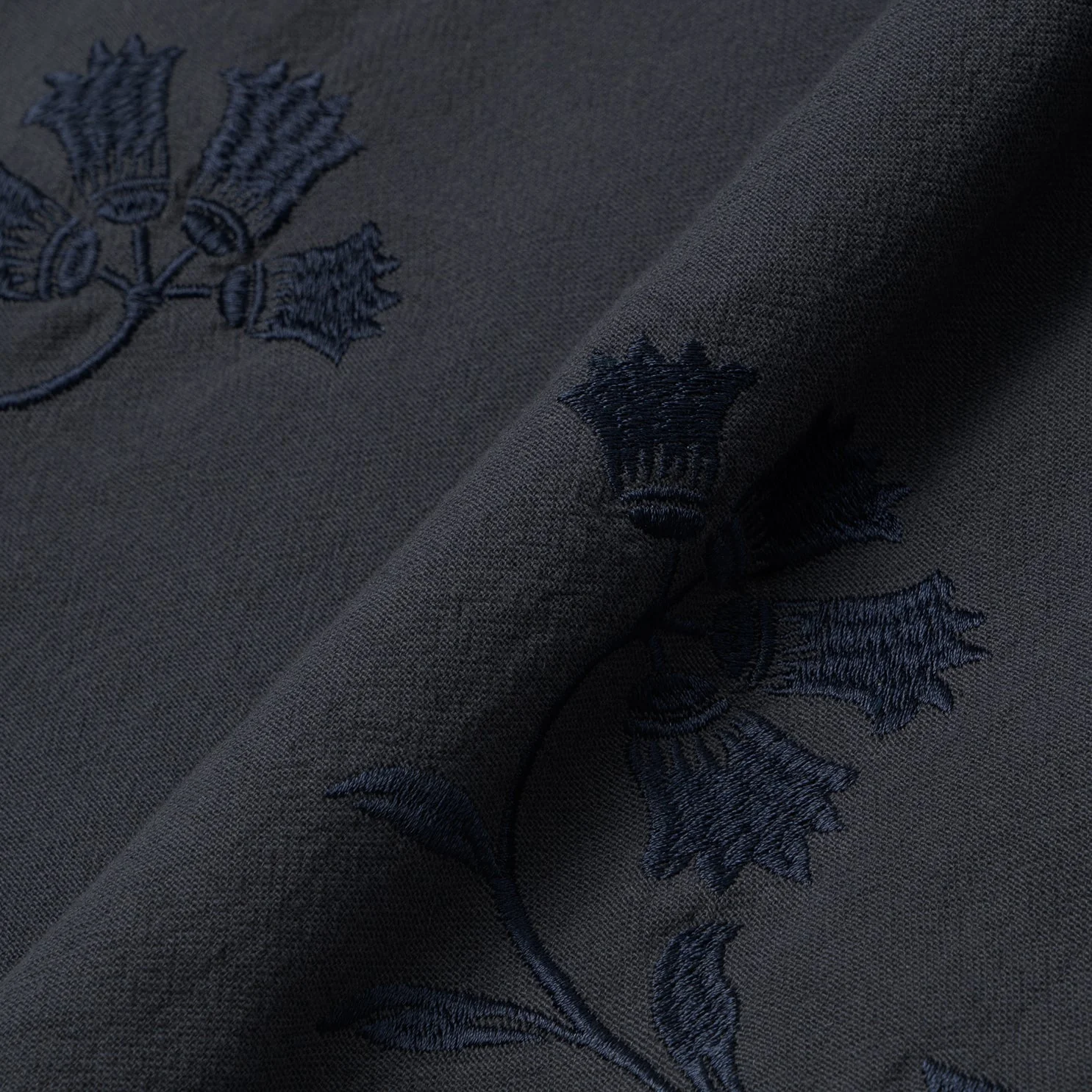 Daraa Long Sleeve Linen Shirt - Navy - Image 3