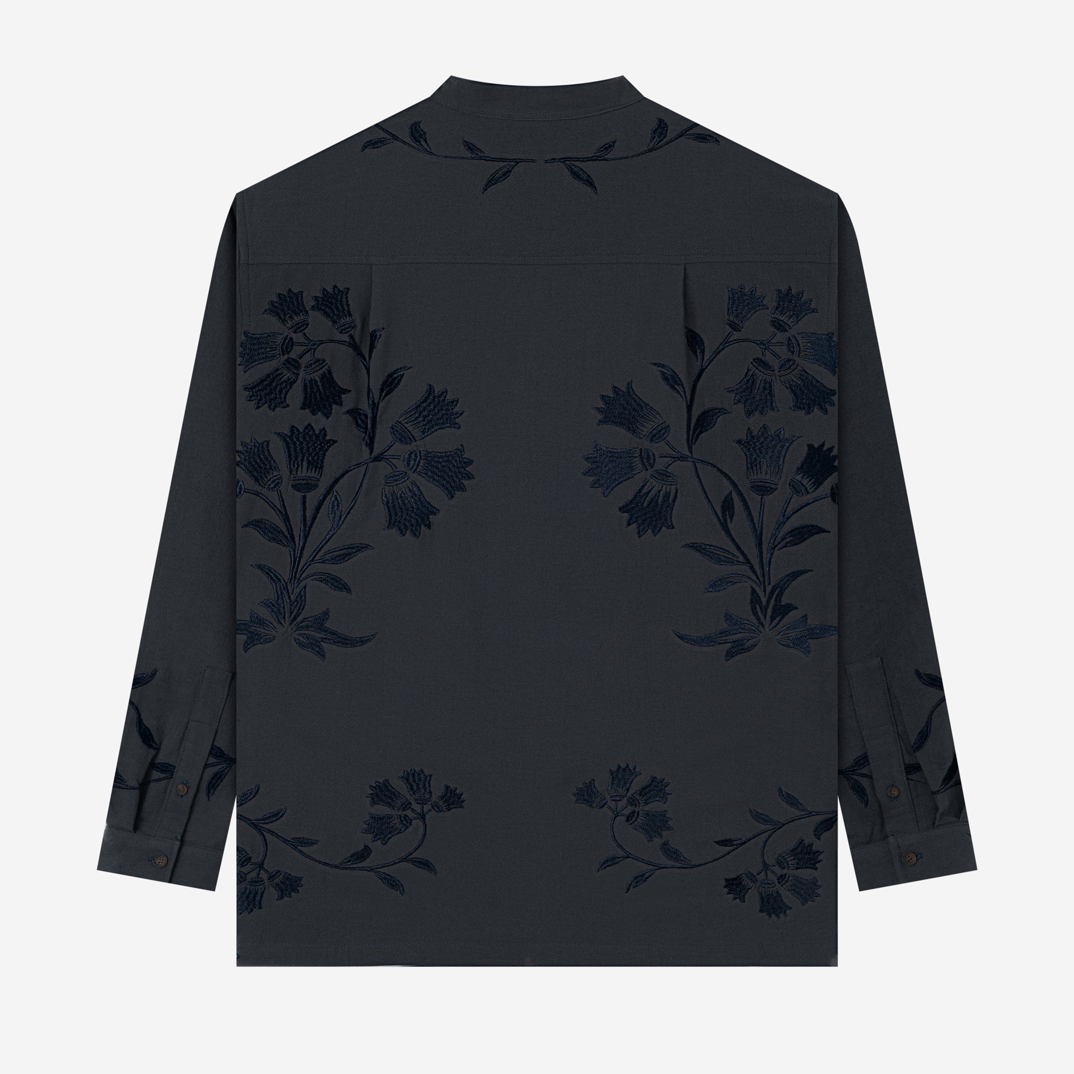 Daraa Long Sleeve Linen Shirt - Navy - Image 4