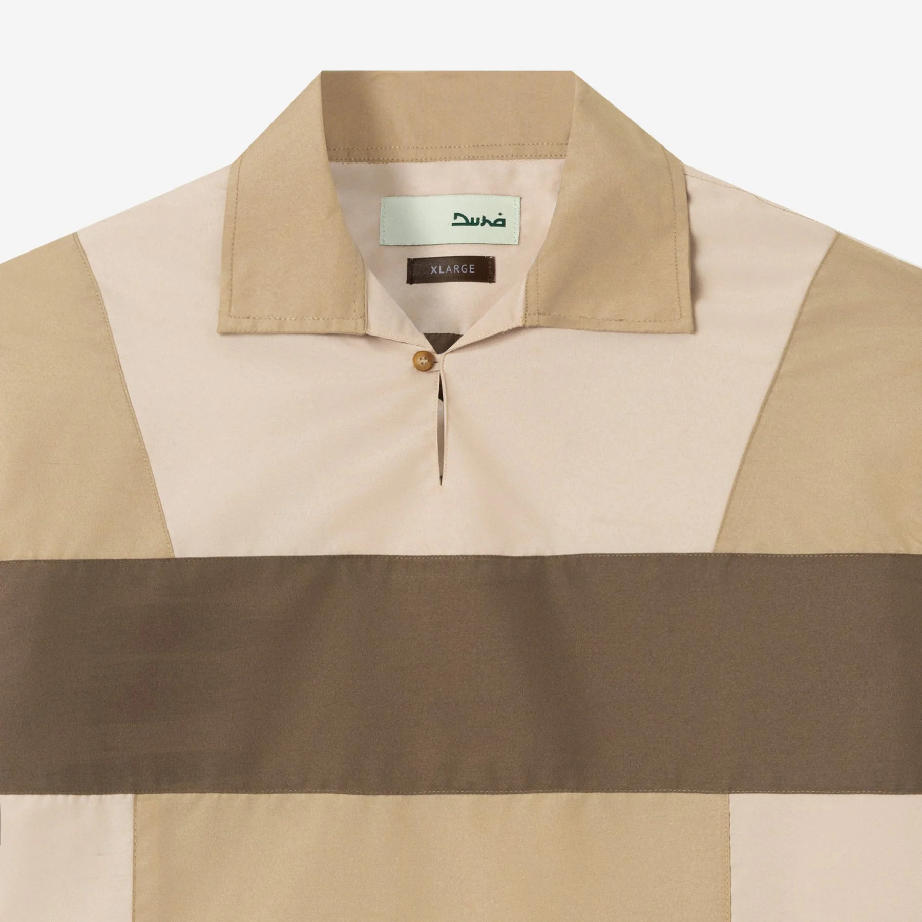 Dhia Patchwork Shirt Long Sleeve - Khaki Stone - Image 2