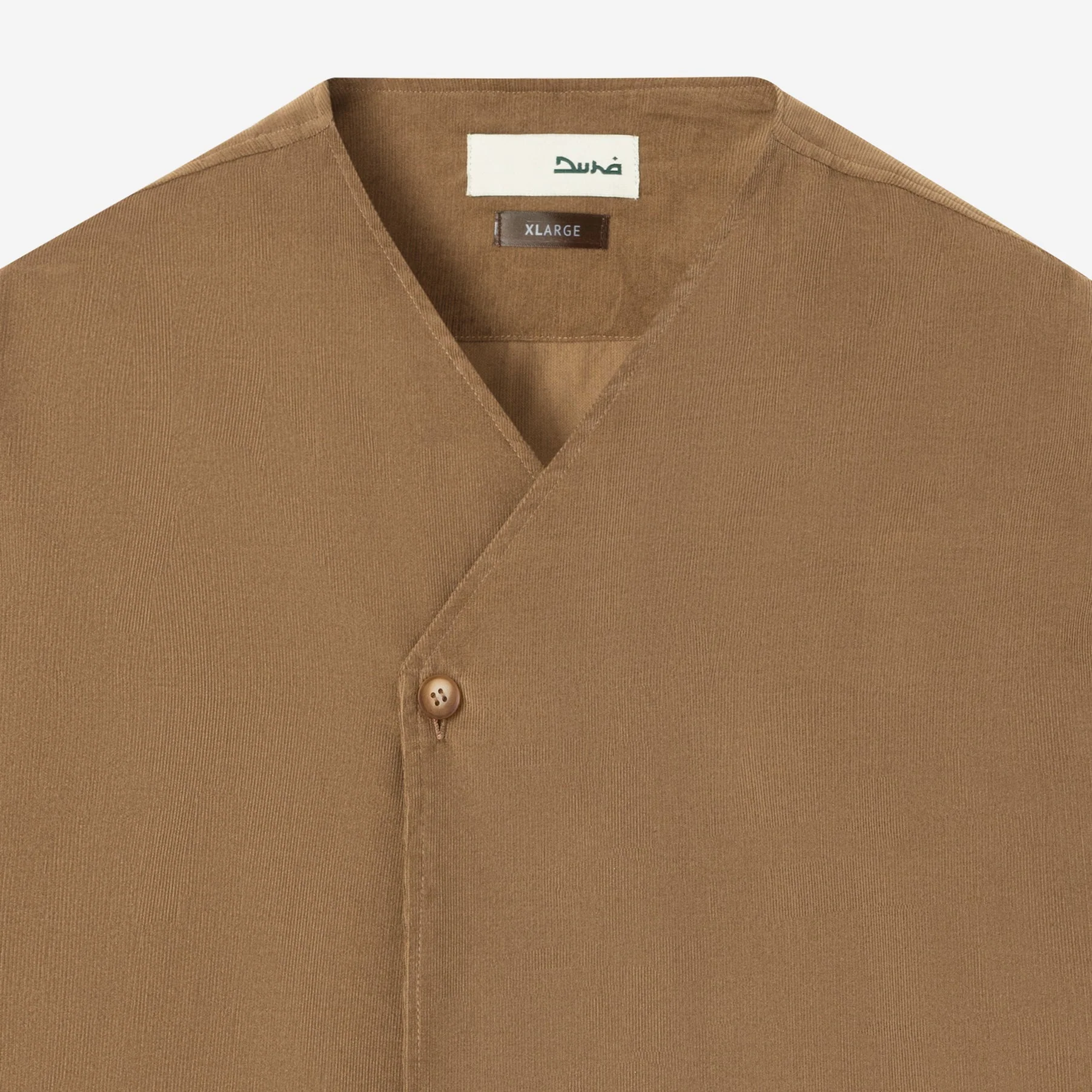 Dirar Corduroy Robe Long Sleeve - Brown Khaki - Image 2