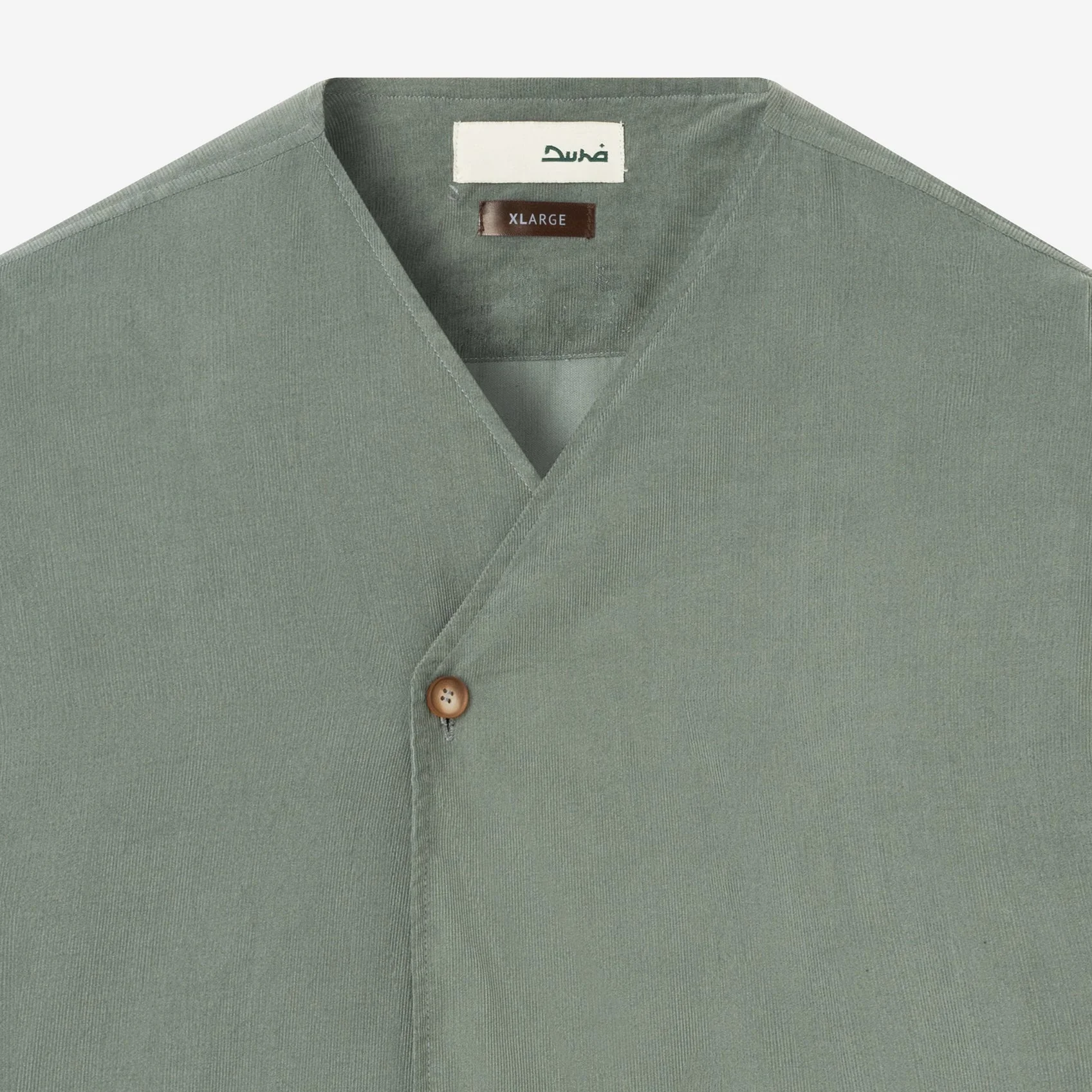 Dirar Corduroy Robe Long Sleeve - Stone Olive - Image 2