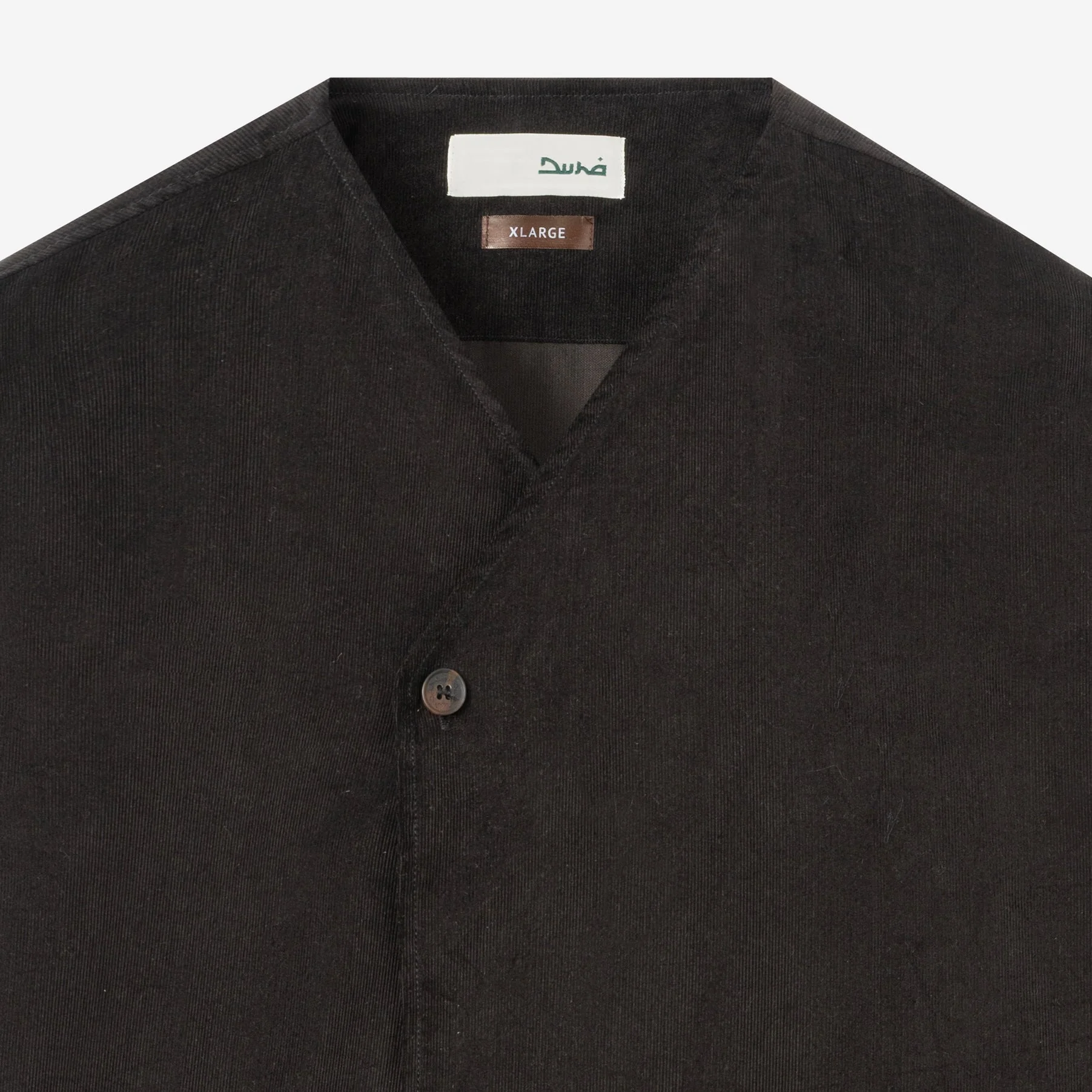 Dirar Corduroy Robe Short Sleeve - Black - Image 2