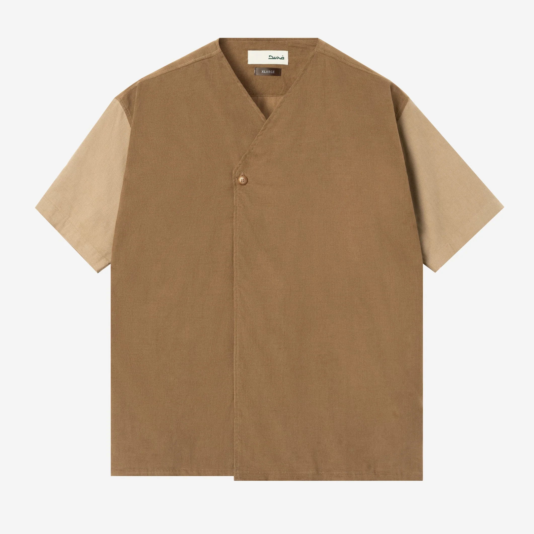 Dirar Corduroy Robe Short Sleeve - Brown Khaki