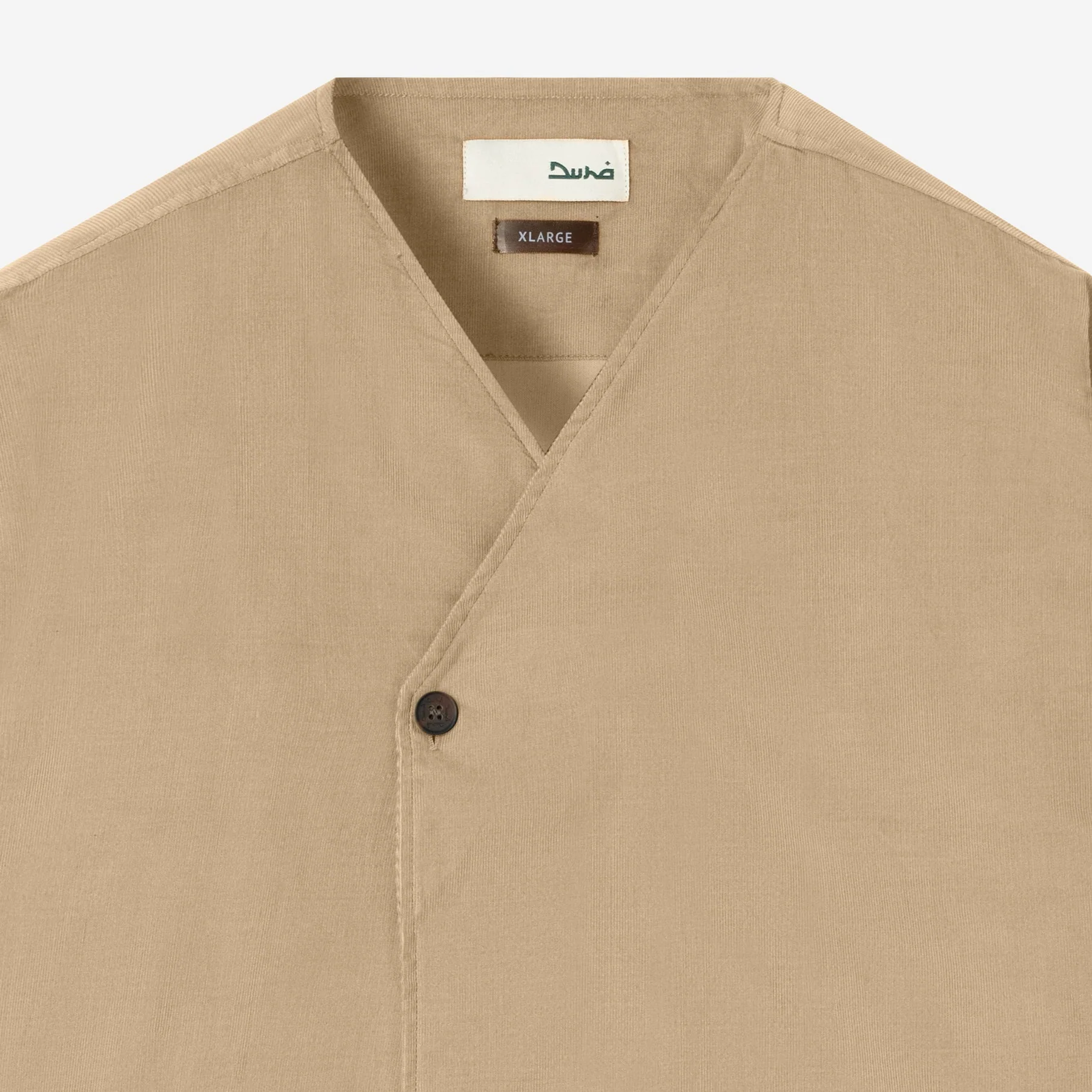 Dirar Corduroy Robe Short Sleeve - Khaki - Image 2