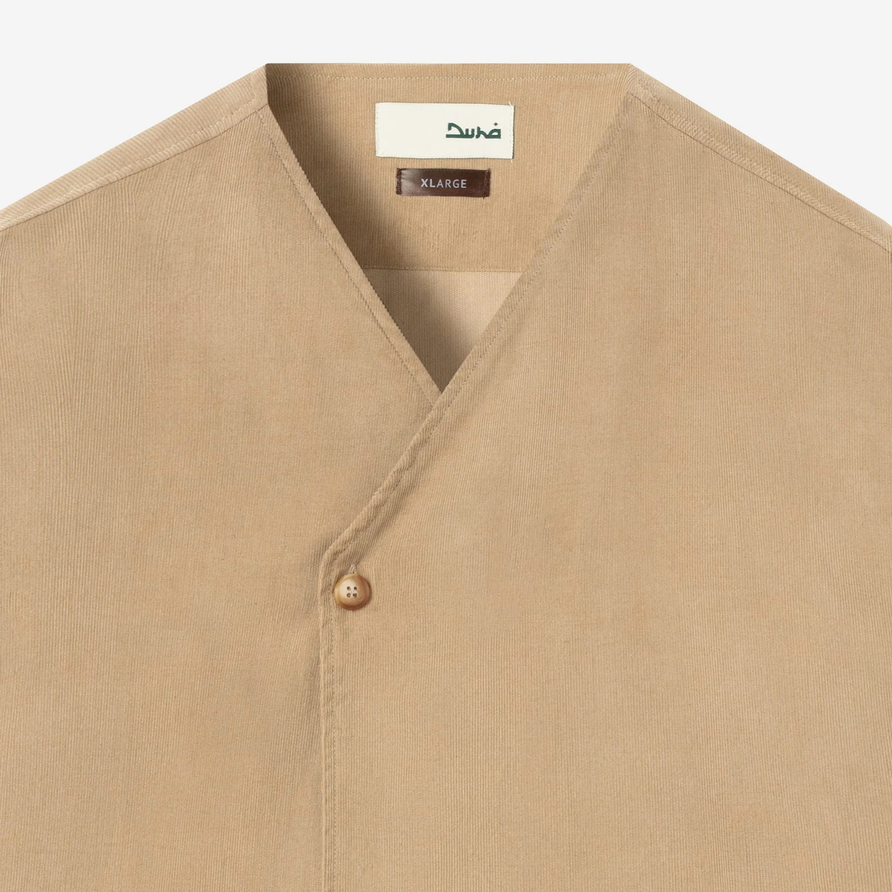 Dirar Corduroy Robe Short Sleeve - Khaki Brown - Image 2