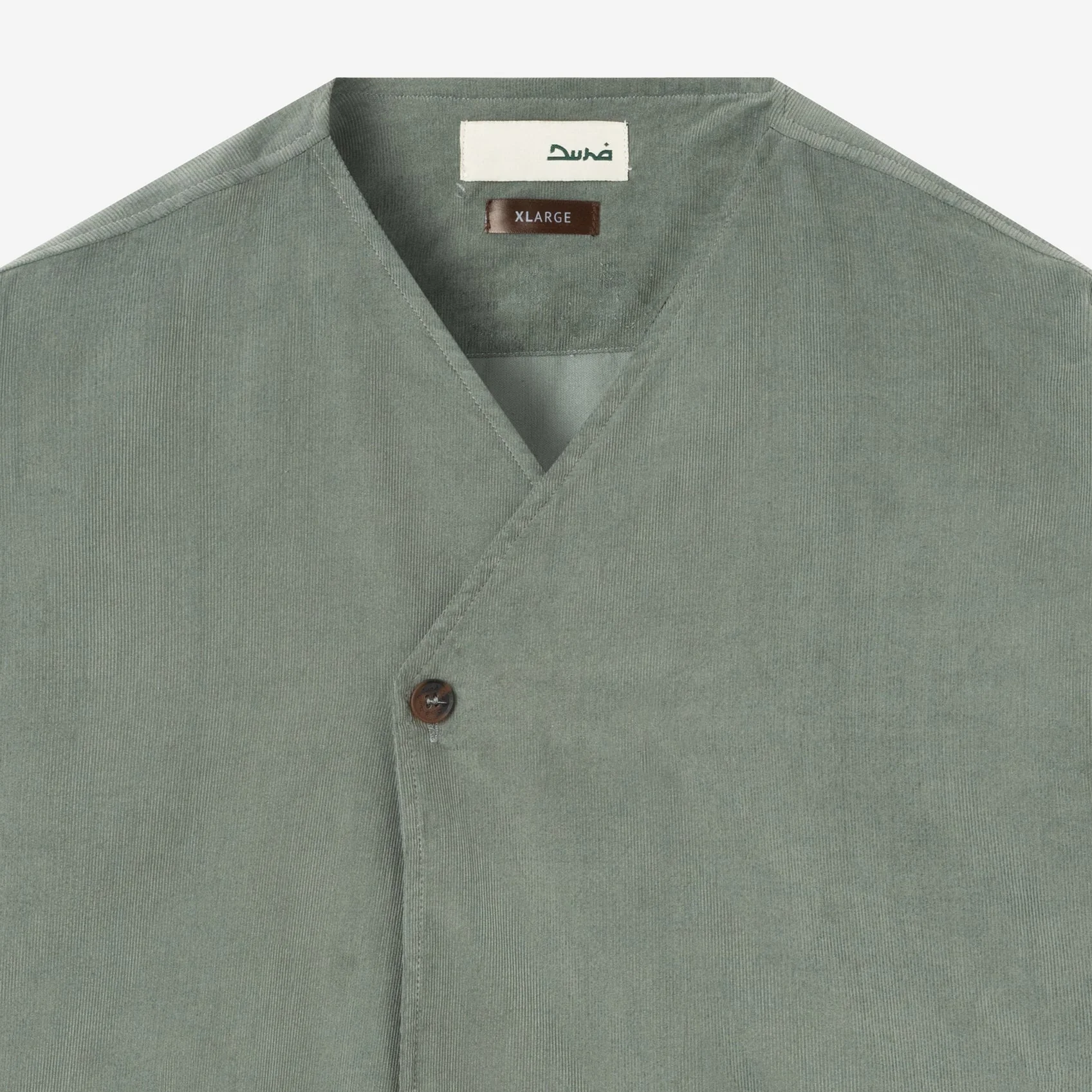 Dirar Corduroy Robe Short Sleeve - Stone Olive - Image 2