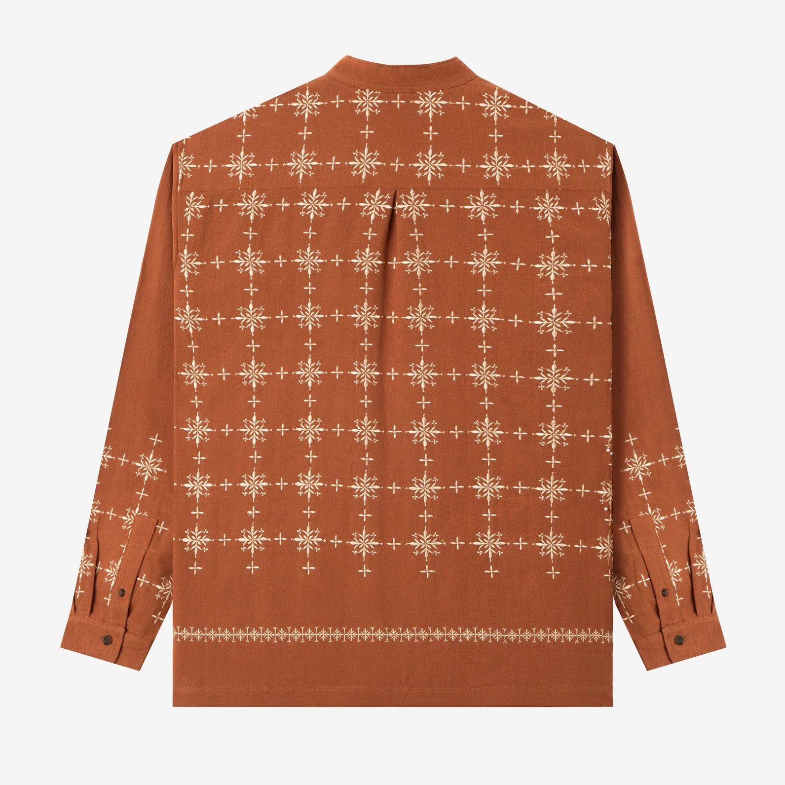 Ehab Long Sleeve Linen Shirt - Brown - Image 4