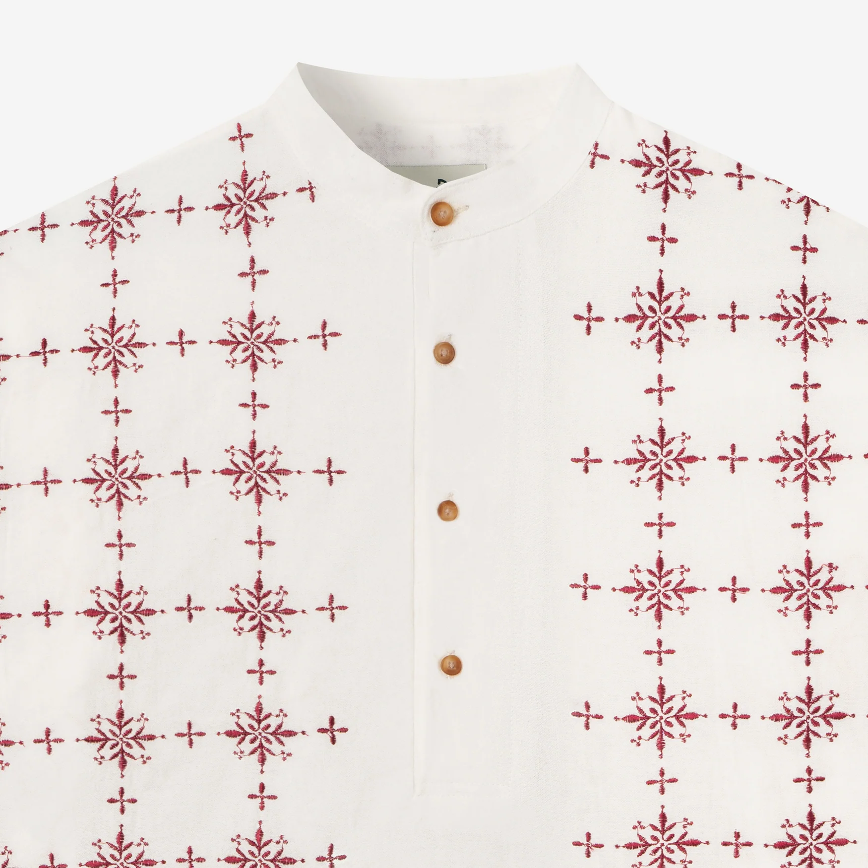 Ehab Long Sleeve Linen Shirt - Cream - Image 2