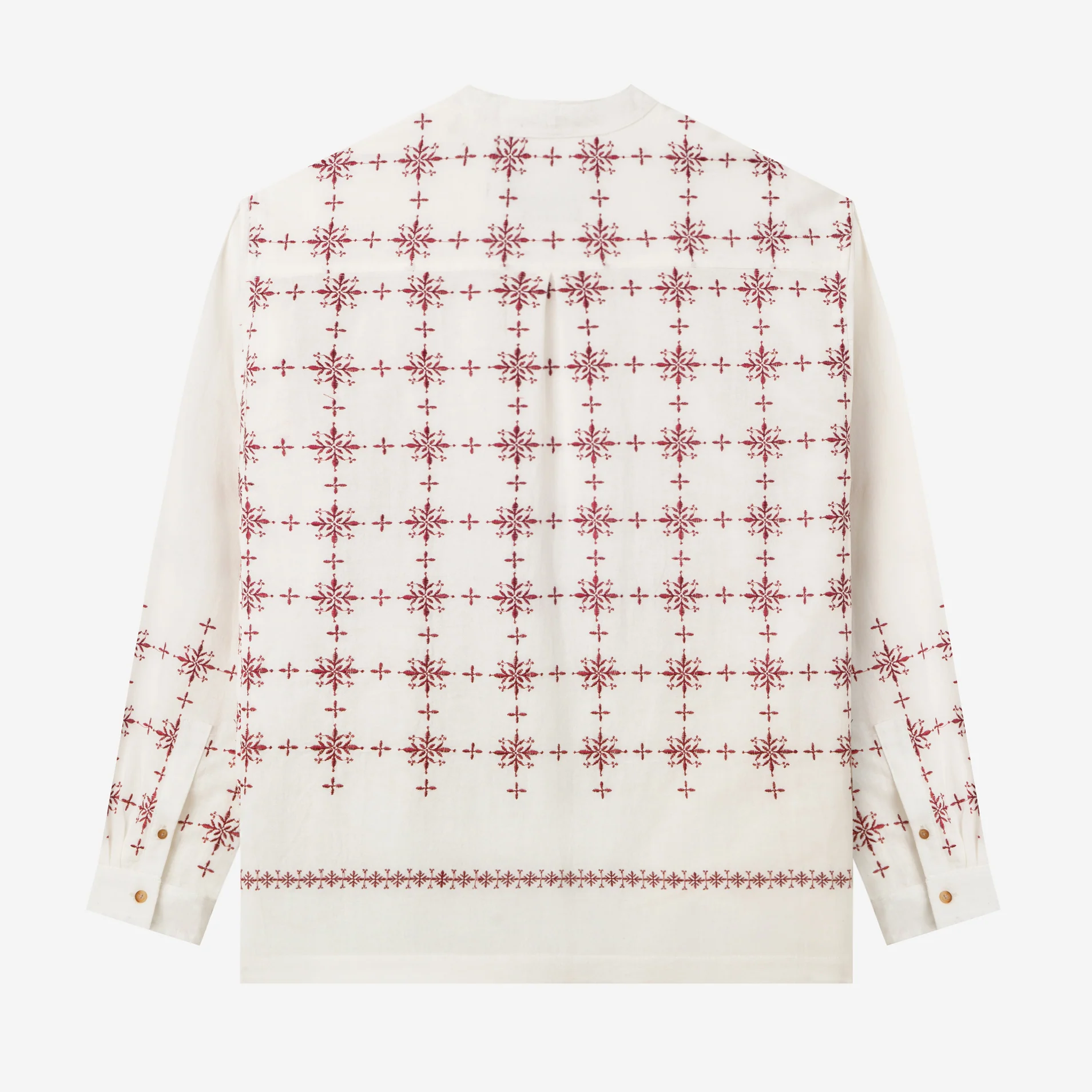 Ehab Long Sleeve Linen Shirt - Cream - Image 4