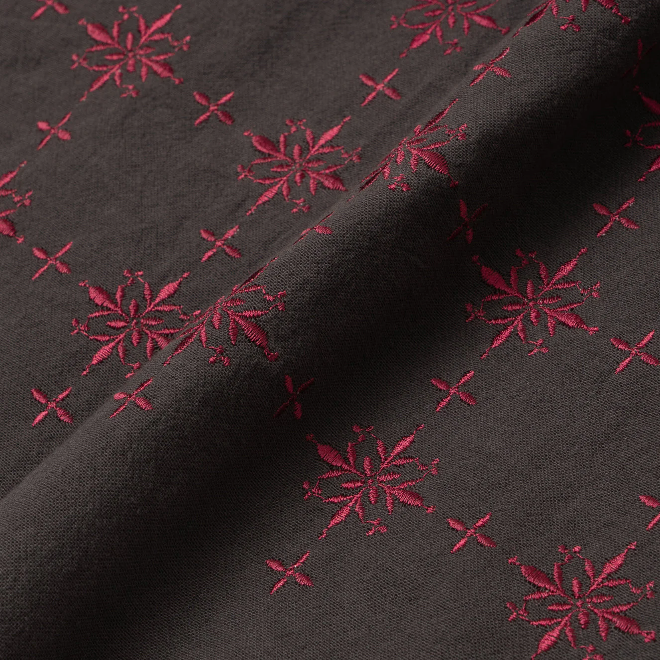 Ehab Long Sleeve Linen Shirt - Dark Grey - Image 3