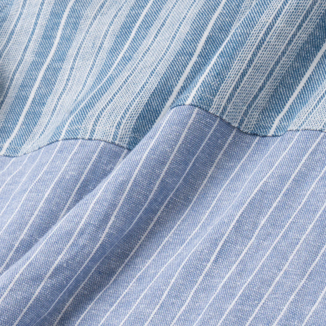 FACTORY SALE - Baraa Shirt Long Sleeve - Blue Stripe Patch - Image 3