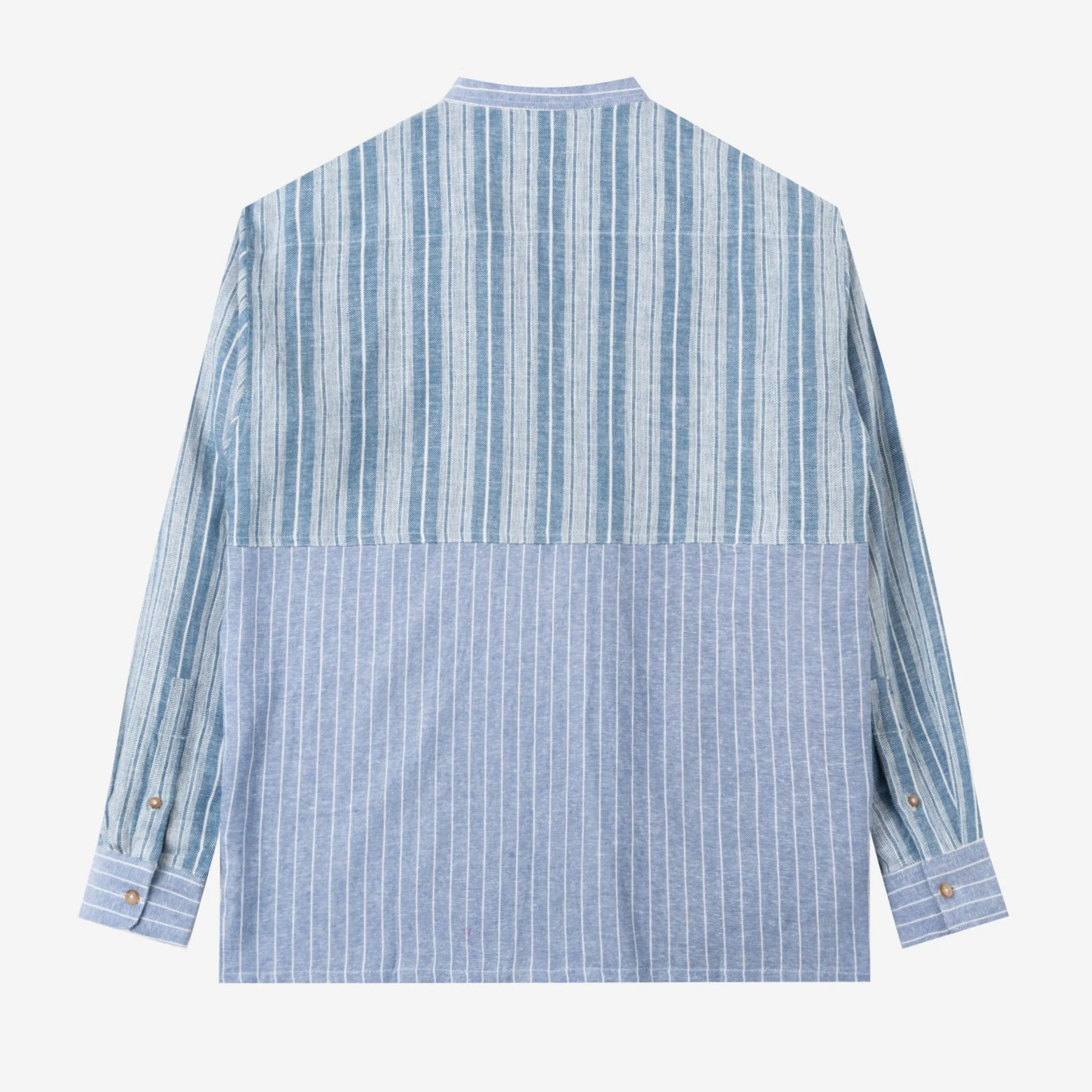 FACTORY SALE - Baraa Shirt Long Sleeve - Blue Stripe Patch - Image 4