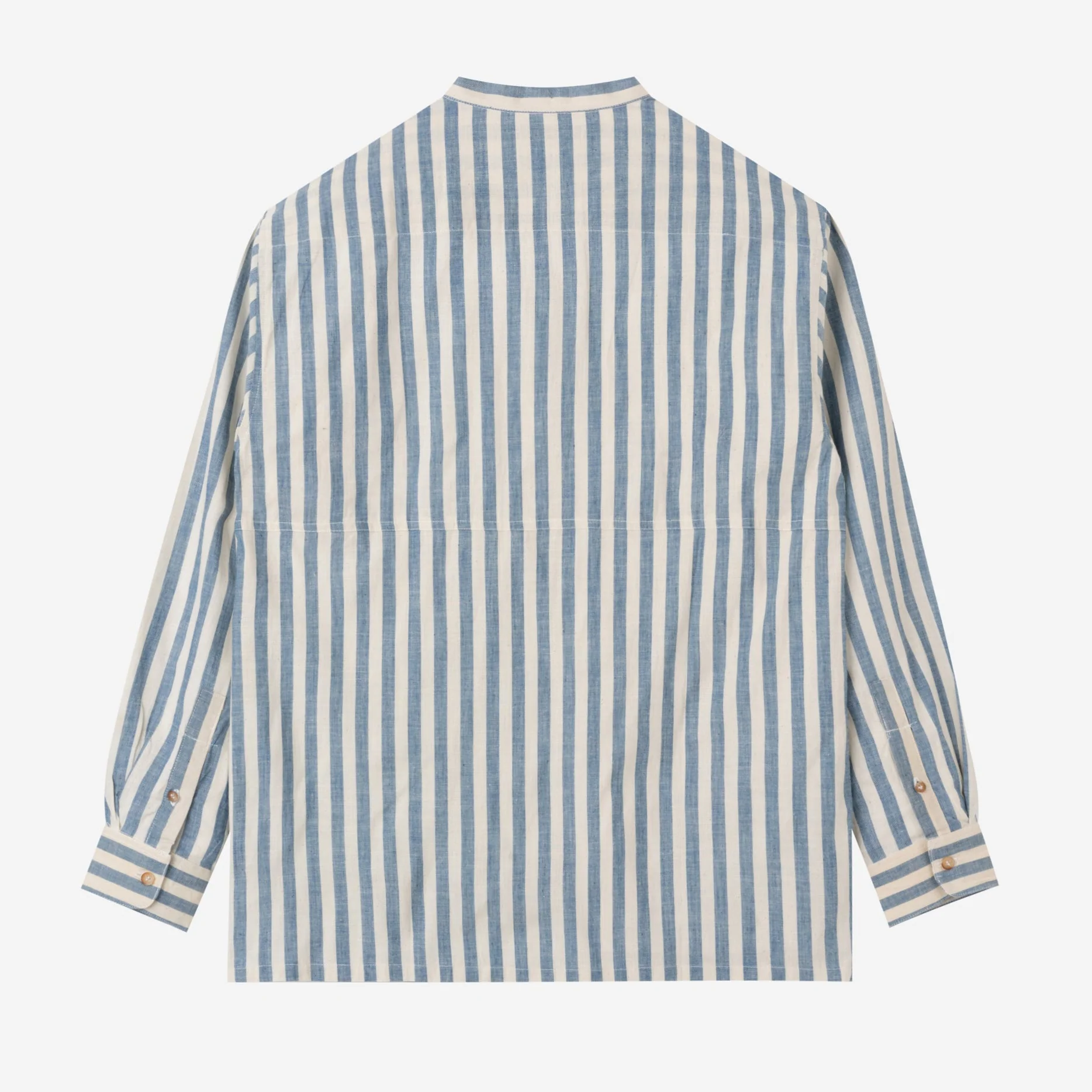 FACTORY SALE - Baraa Shirt Long Sleeve - Blue White Stripes - Image 4