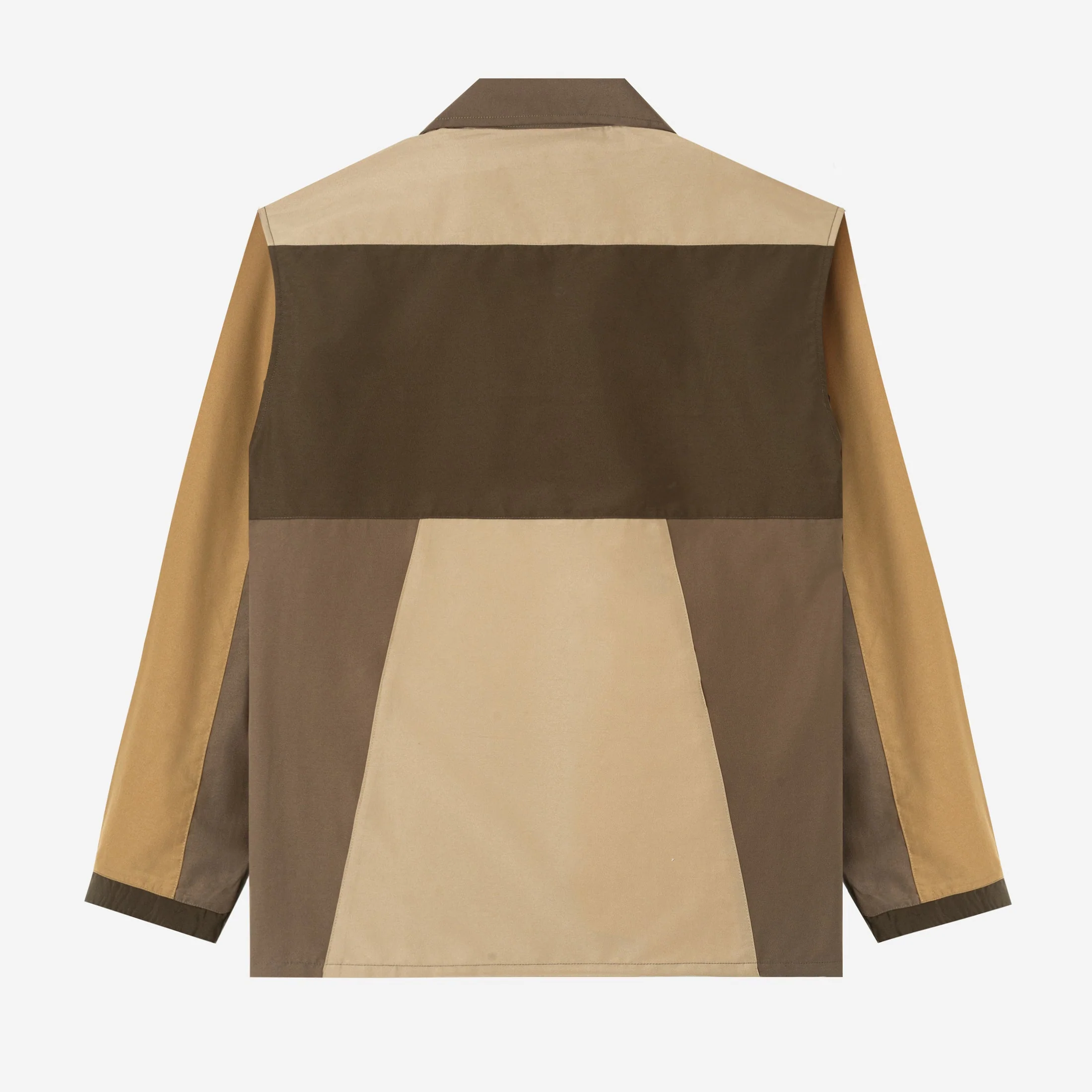FACTORY SALE - Dhia Patchwork Shirt Long Sleeve - Dark Khaki - Image 4