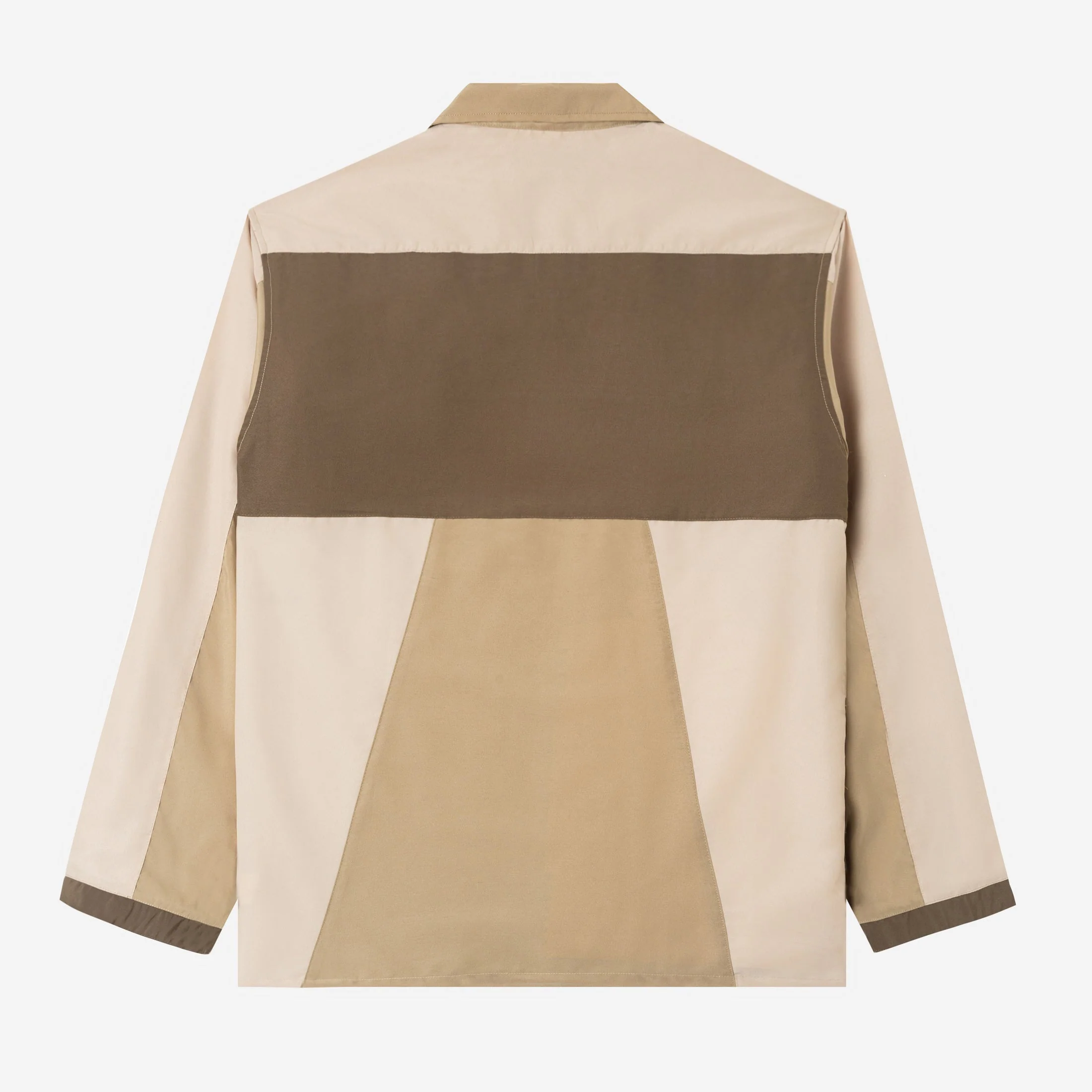 FACTORY SALE - Dhia Patchwork Shirt Long Sleeve - Khaki Stone - Image 4