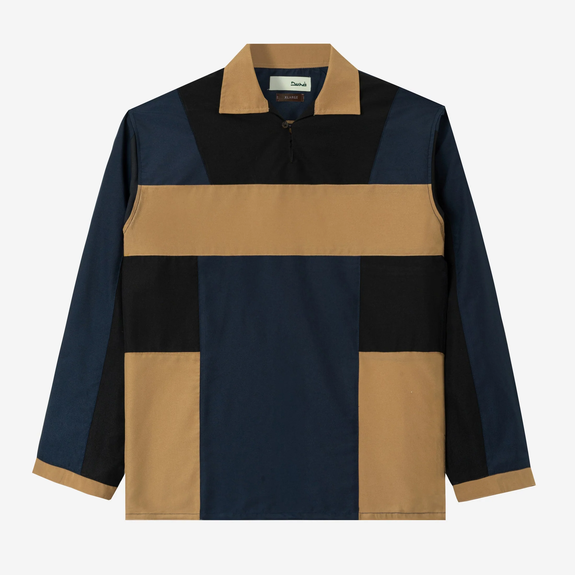 FACTORY SALE - Dhia Patchwork Shirt Long Sleeve - Navy Black