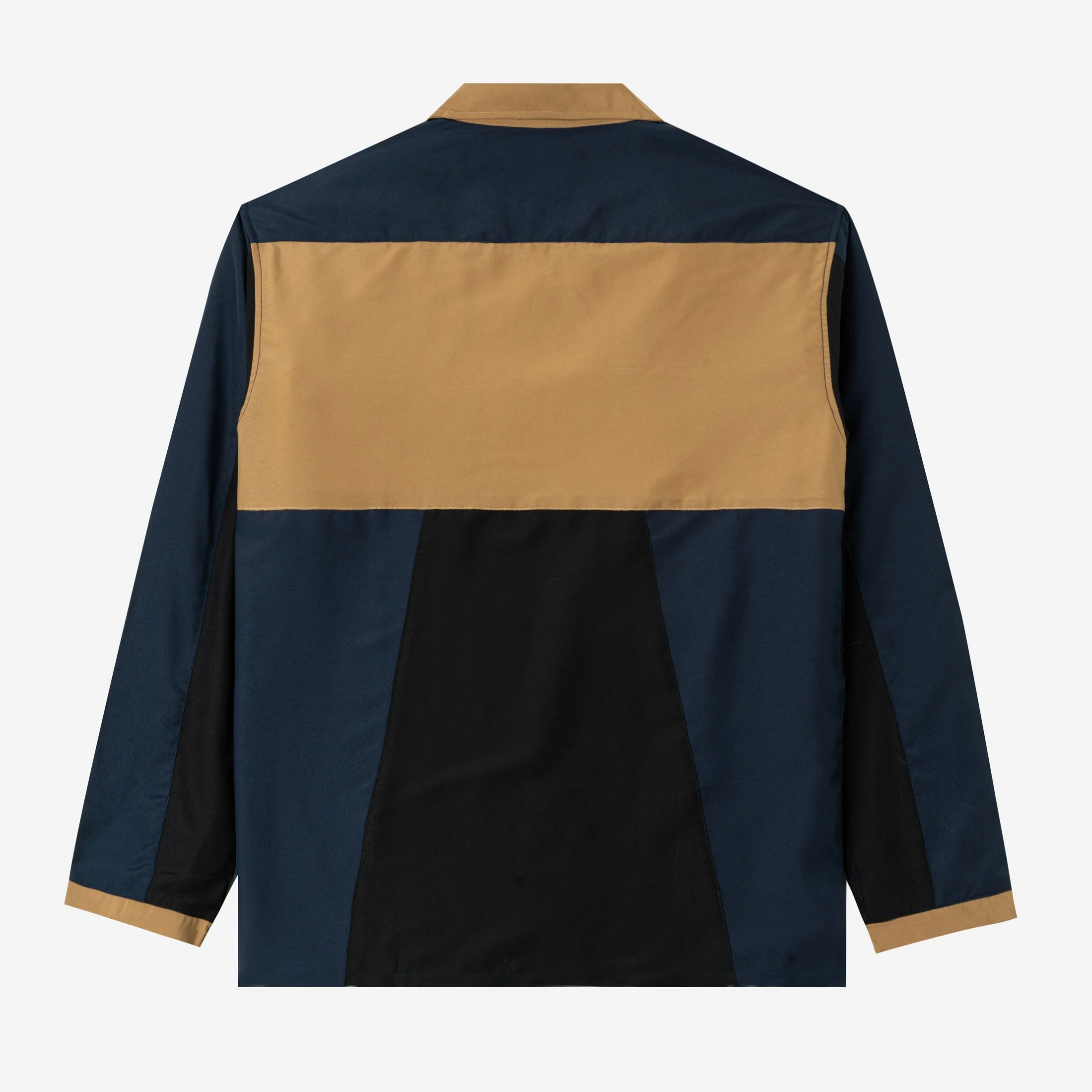 FACTORY SALE - Dhia Patchwork Shirt Long Sleeve - Navy Black - Image 4
