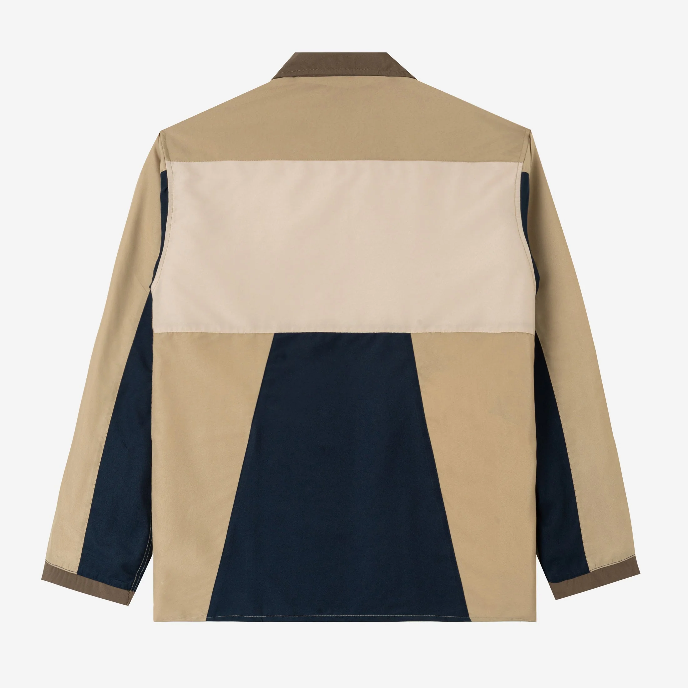 FACTORY SALE - Dhia Patchwork Shirt Long Sleeve - Navy Khaki - Image 4