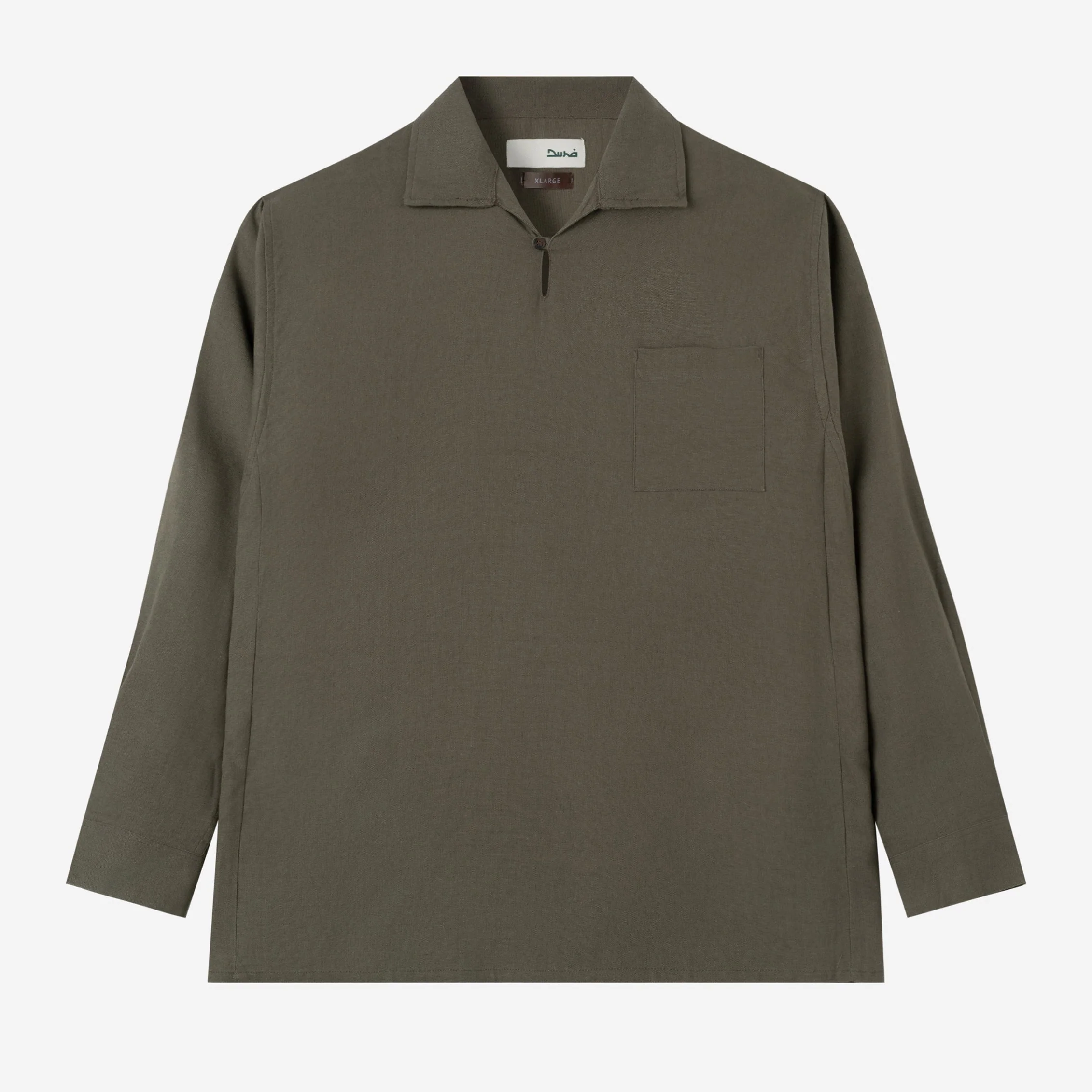 FACTORY SALE - Dhia Pull-Over Shirt Long Sleeve - Dark OIive