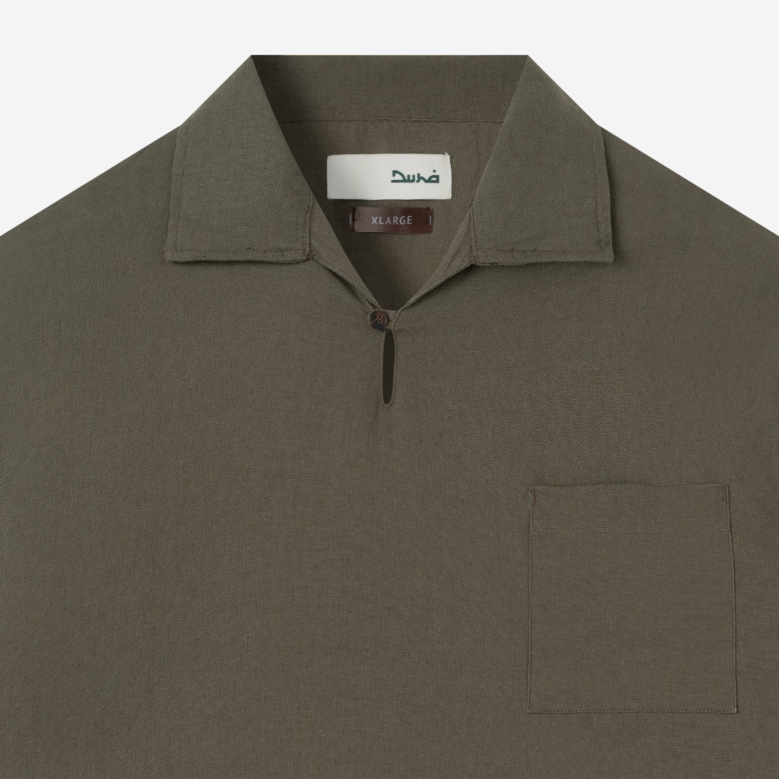 FACTORY SALE - Dhia Pull-Over Shirt Long Sleeve - Dark OIive - Image 2