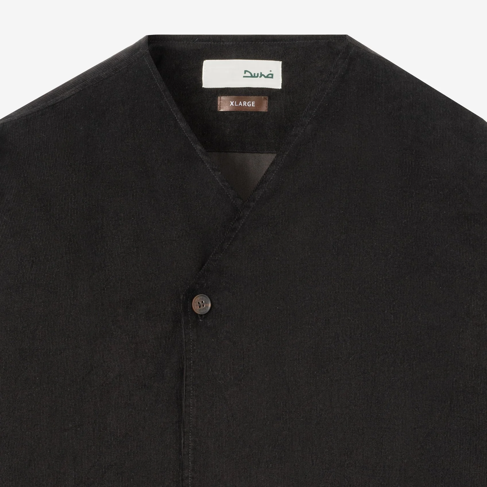 FACTORY SALE - Dirar Corduroy Robe Long Sleeve - Black - Image 2