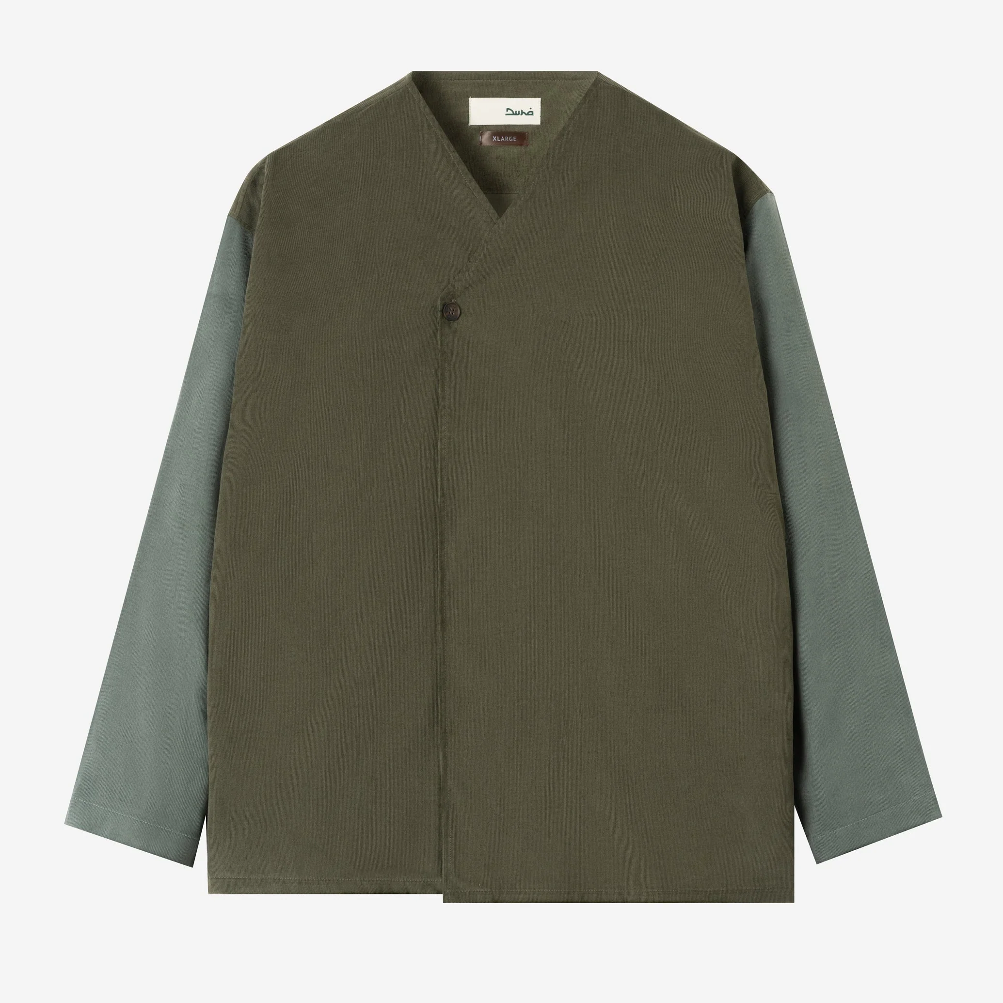 FACTORY SALE - Dirar Corduroy Robe Long Sleeve - Olive Stone