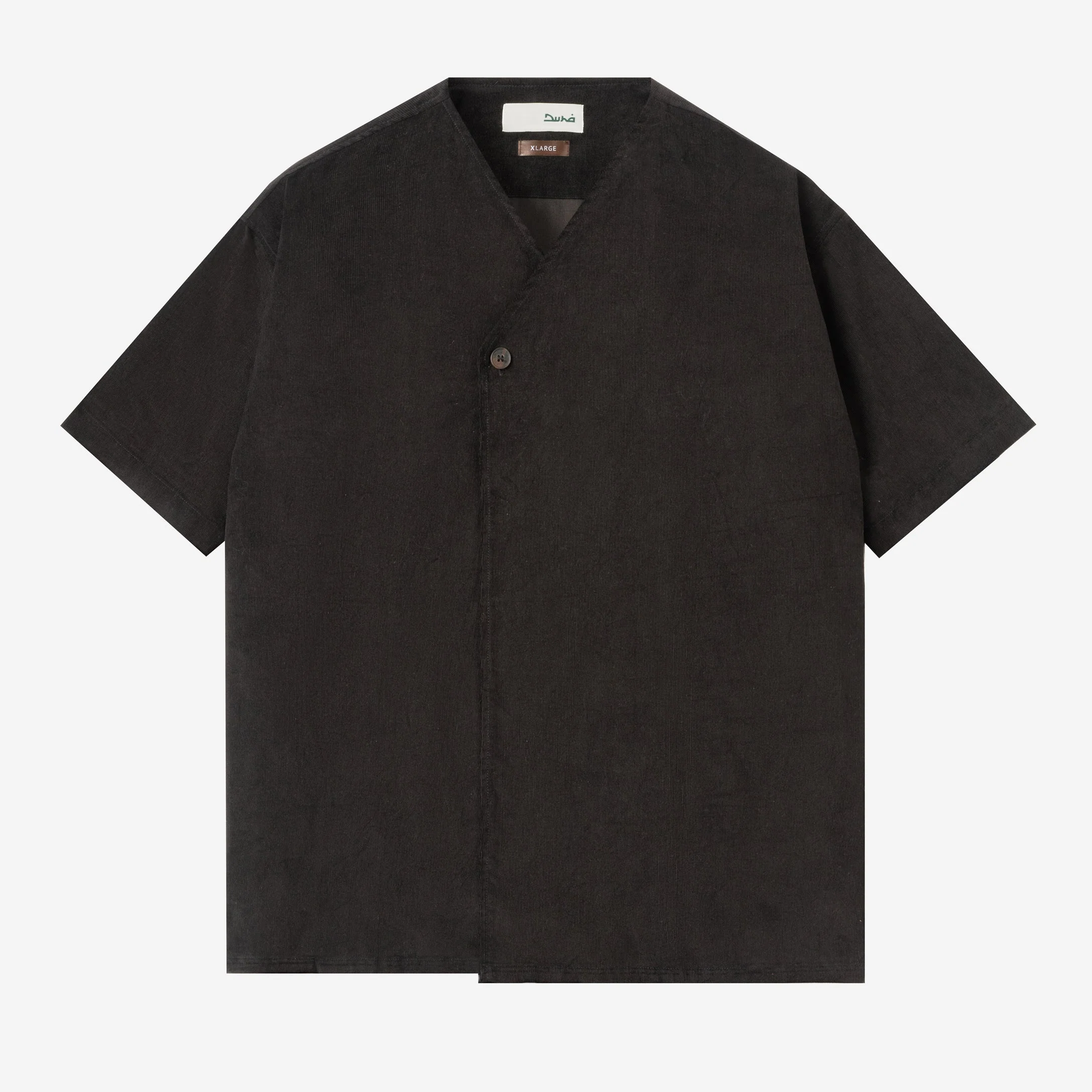 FACTORY SALE - Dirar Corduroy Robe Short Sleeve - Black