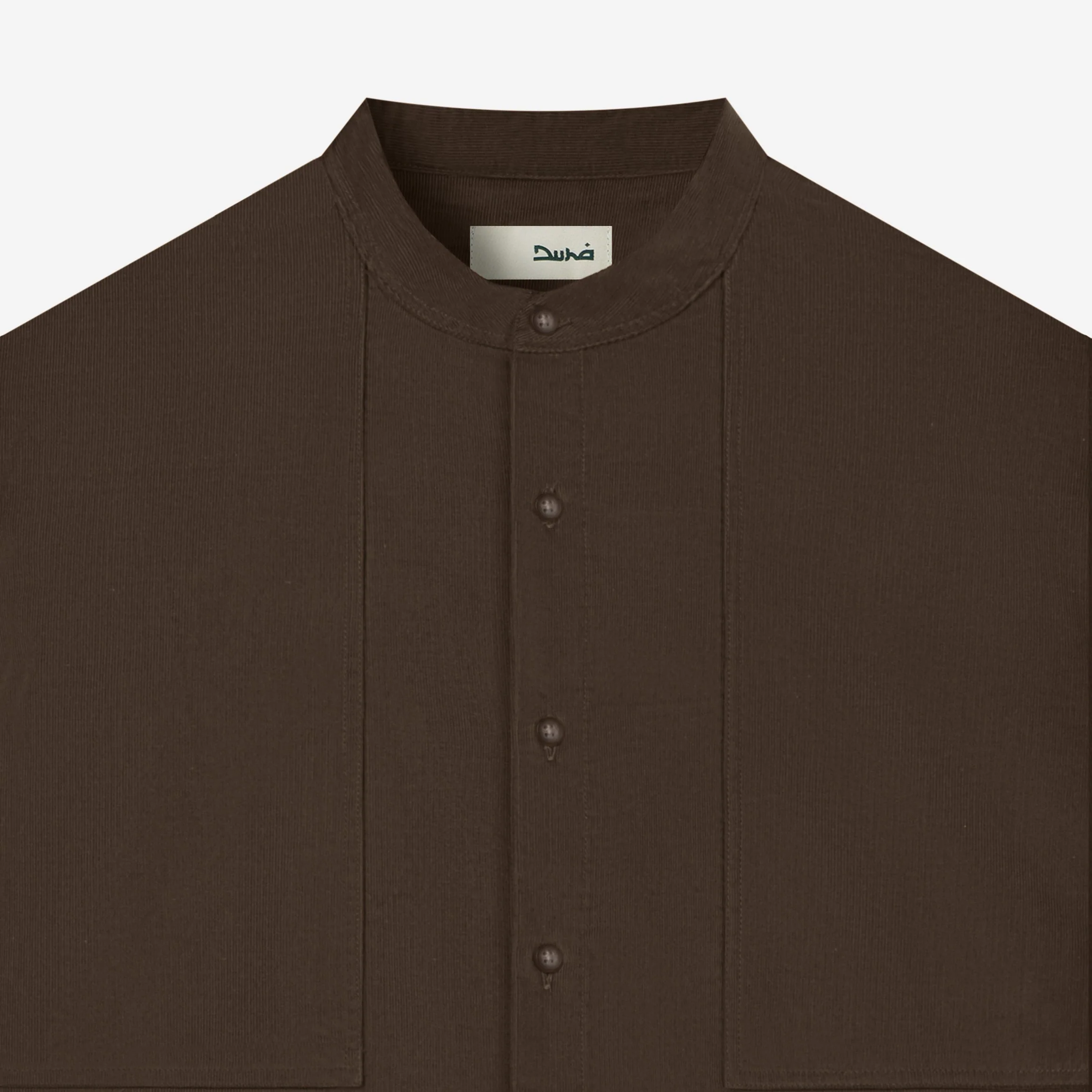 FACTORY SALE - Fajr Long Sleeve Corduroy Shirt - Brown - Image 2