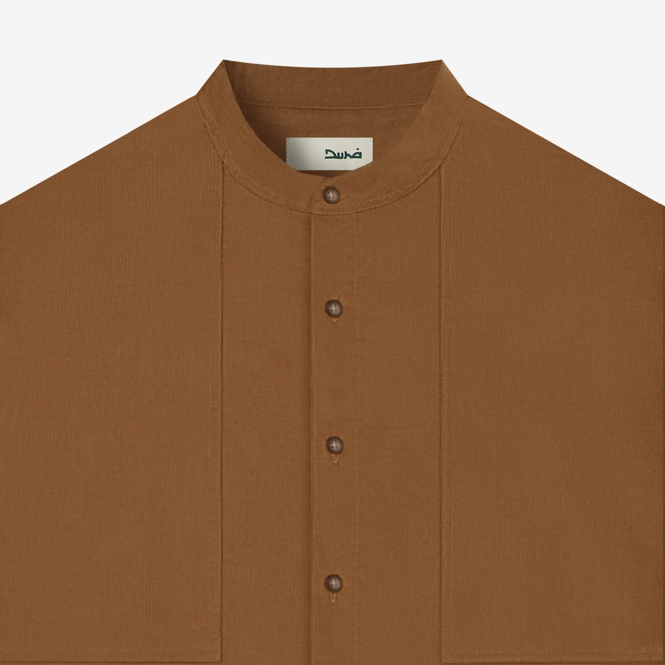 FACTORY SALE - Fajr Long Sleeve Corduroy Shirt - Dark Gold - Image 3