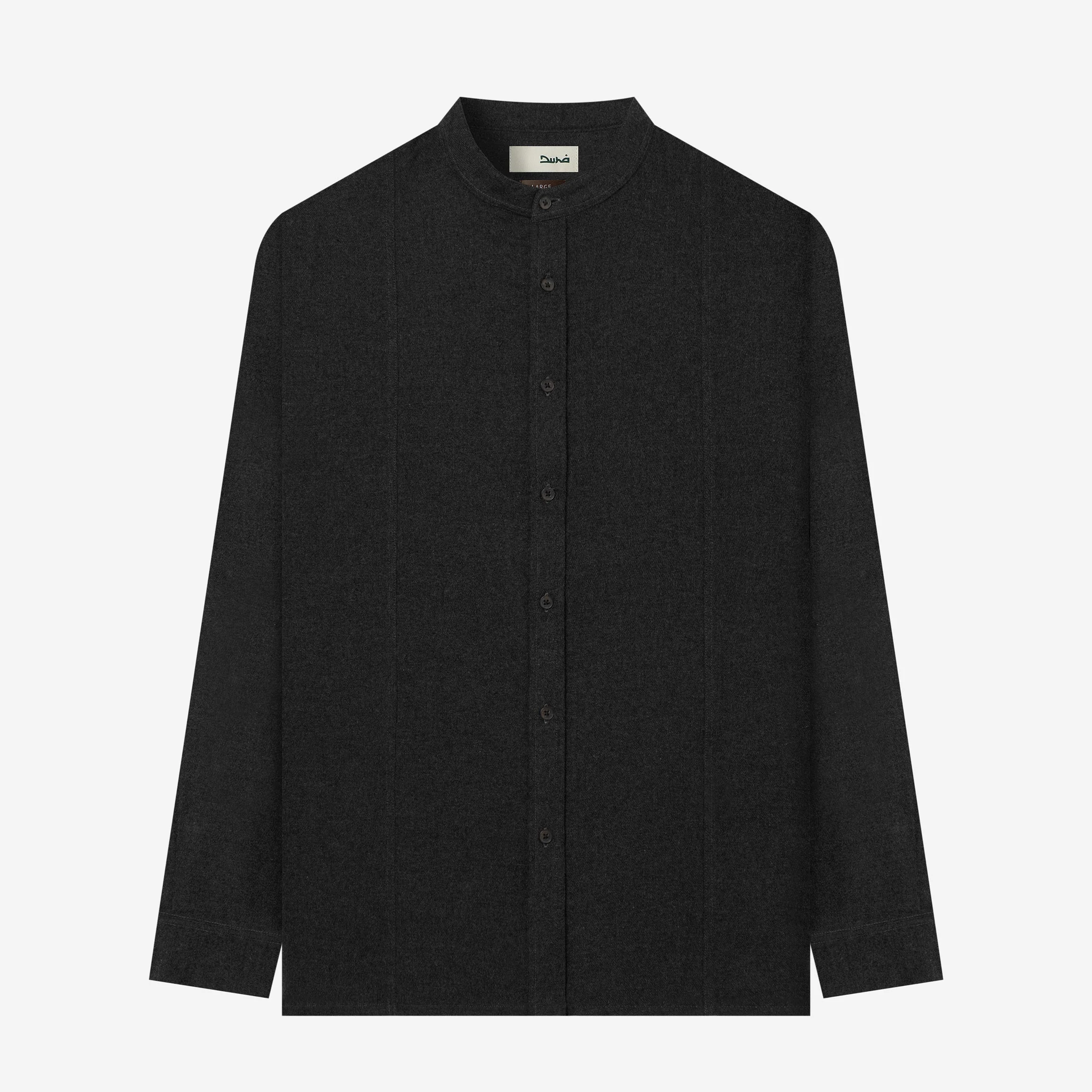 Ghaba Long Sleeve Flannel Shirt - Black Mist