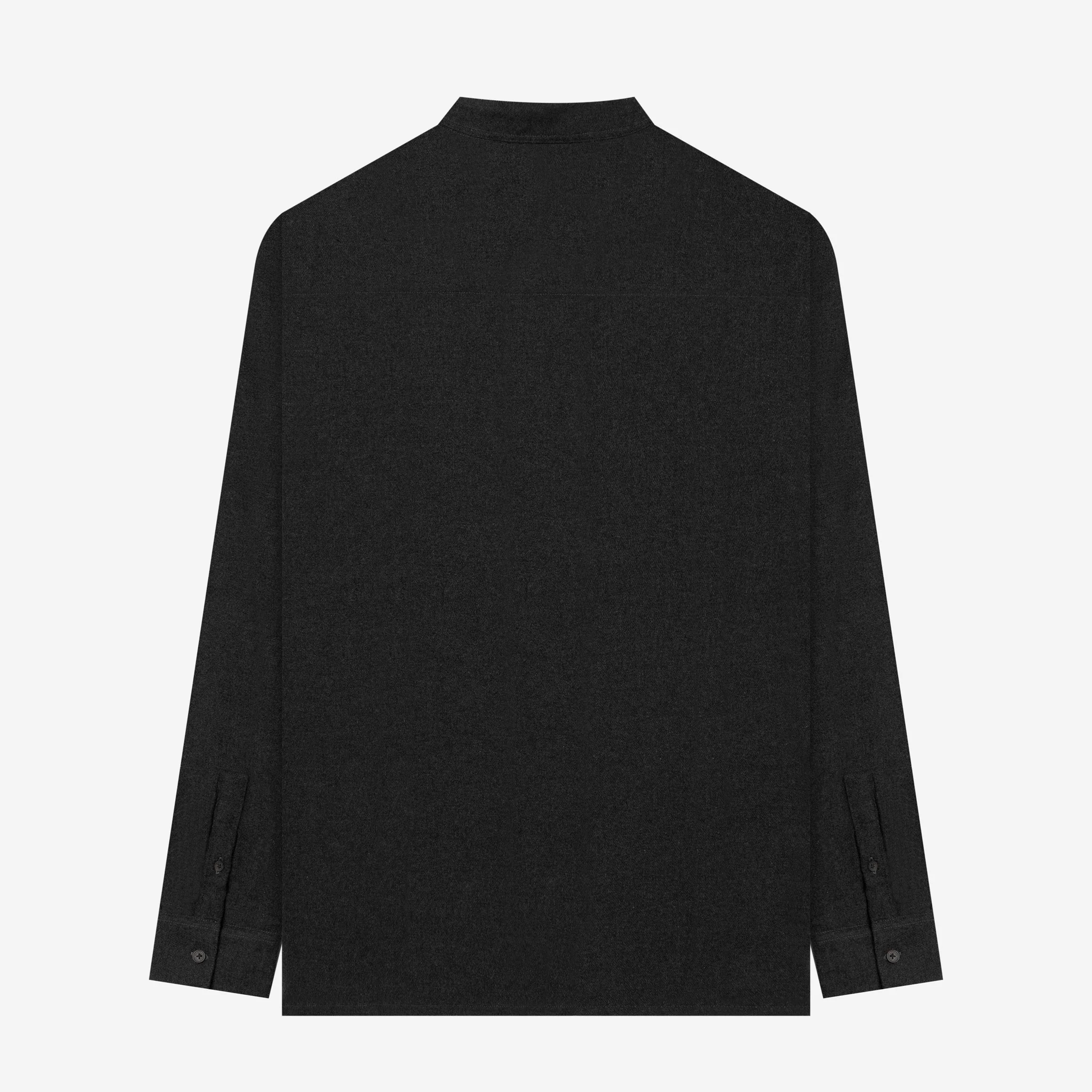 Ghaba Long Sleeve Flannel Shirt - Black Mist - Image 4