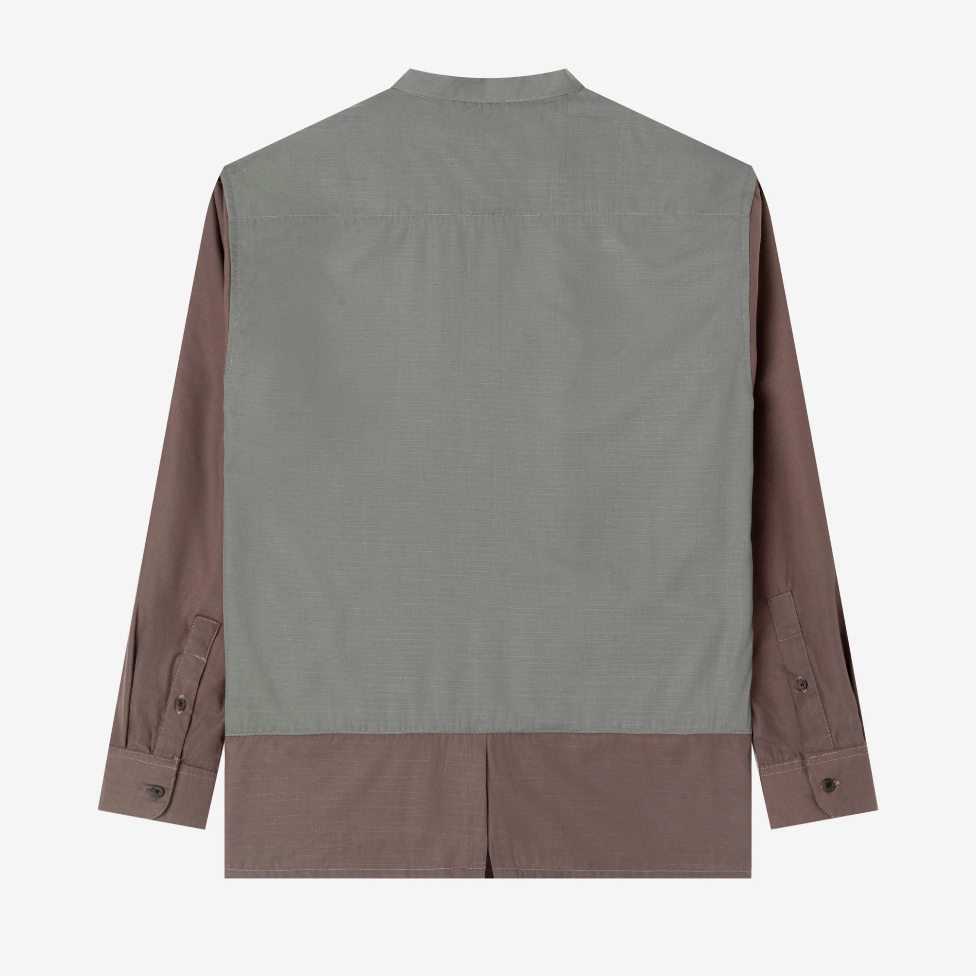 FACTORY SALE - Hisham Shirt Long Sleeve - Grey Two Tone - Image 4