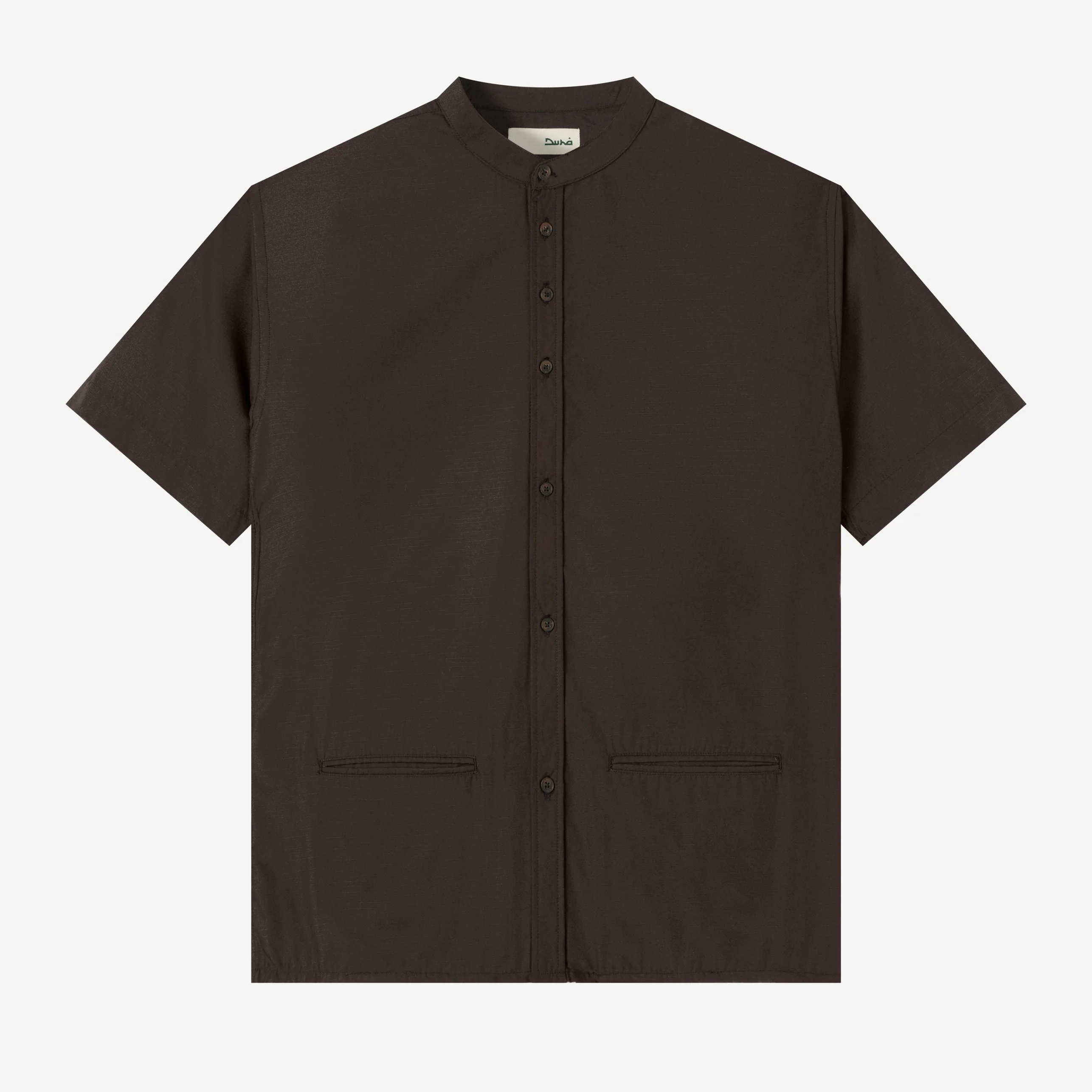 FACTORY SALE - Hisham Shirt Short Sleeve - Brown Charcoal