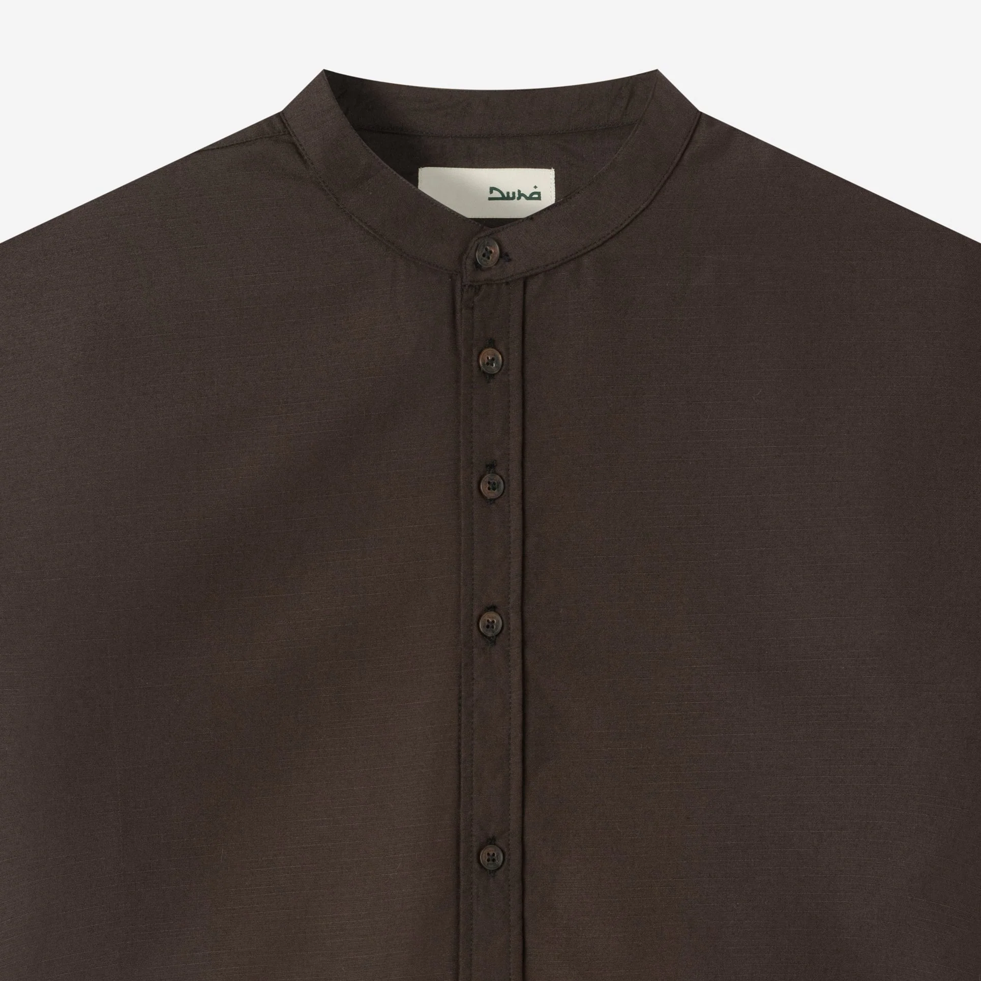 FACTORY SALE - Hisham Shirt Short Sleeve - Brown Charcoal - Image 2