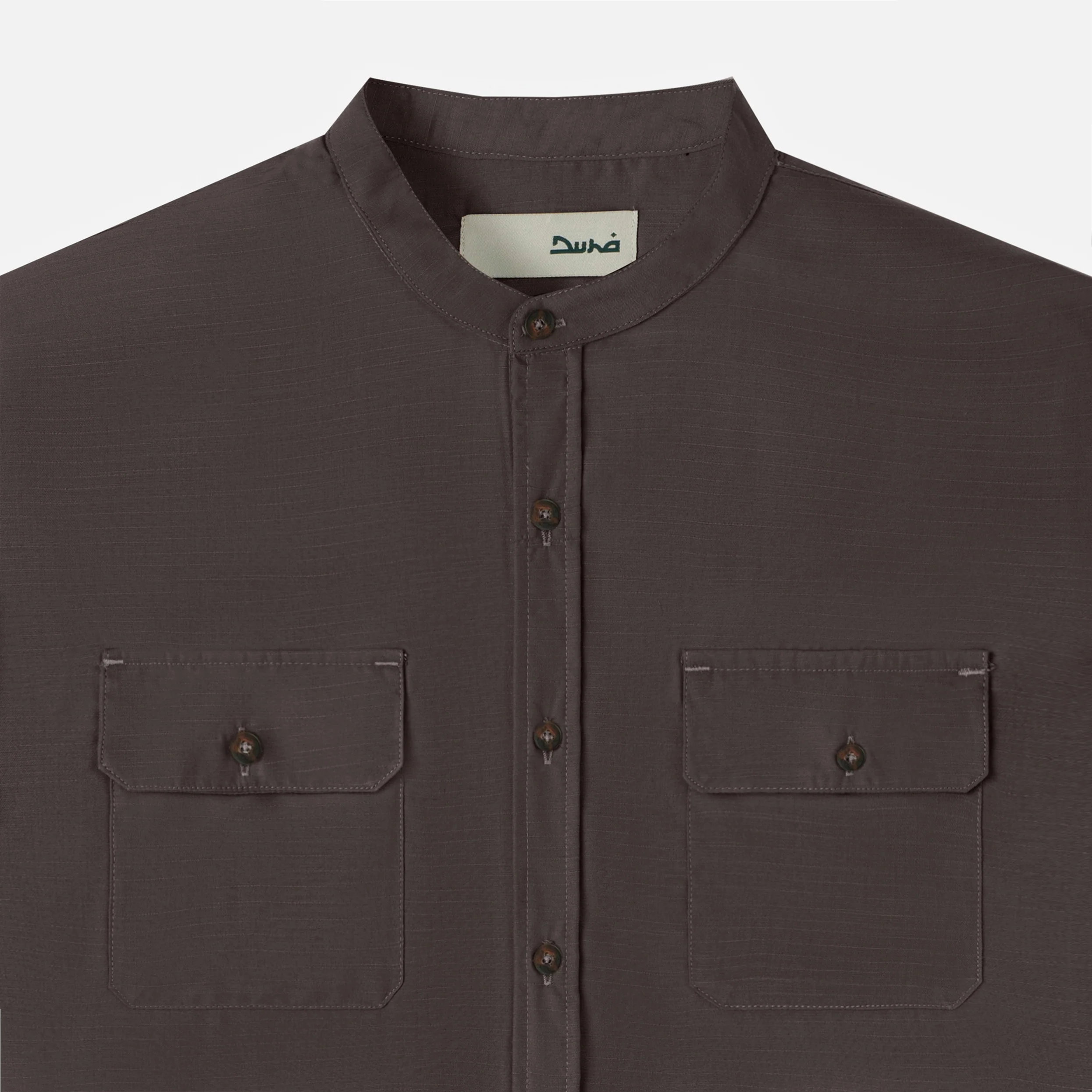 FACTORY SALE - Numair Shirt Long Sleeve - Warm Grey - Image 2