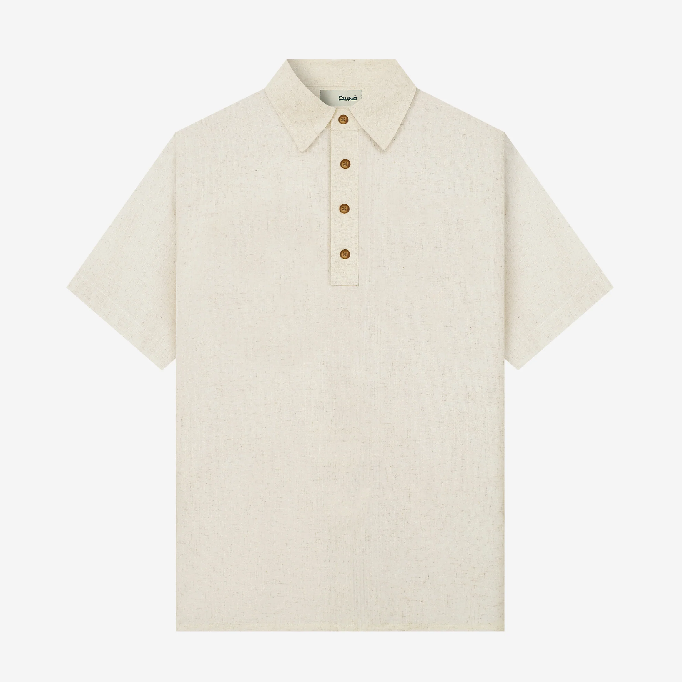 FACTORY SALE - Qawi Short Sleeve Linen Shirt - Sand