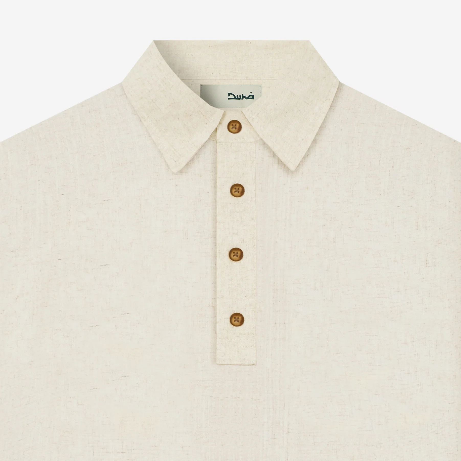 FACTORY SALE - Qawi Short Sleeve Linen Shirt - Sand - Image 2