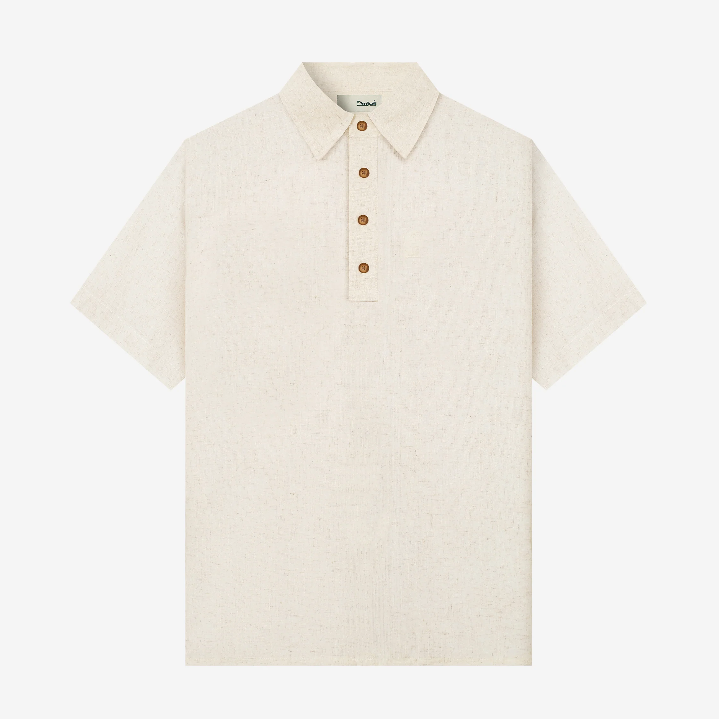 FACTORY SALE - Qawi Short Sleeve Linen Shirt - White Sand