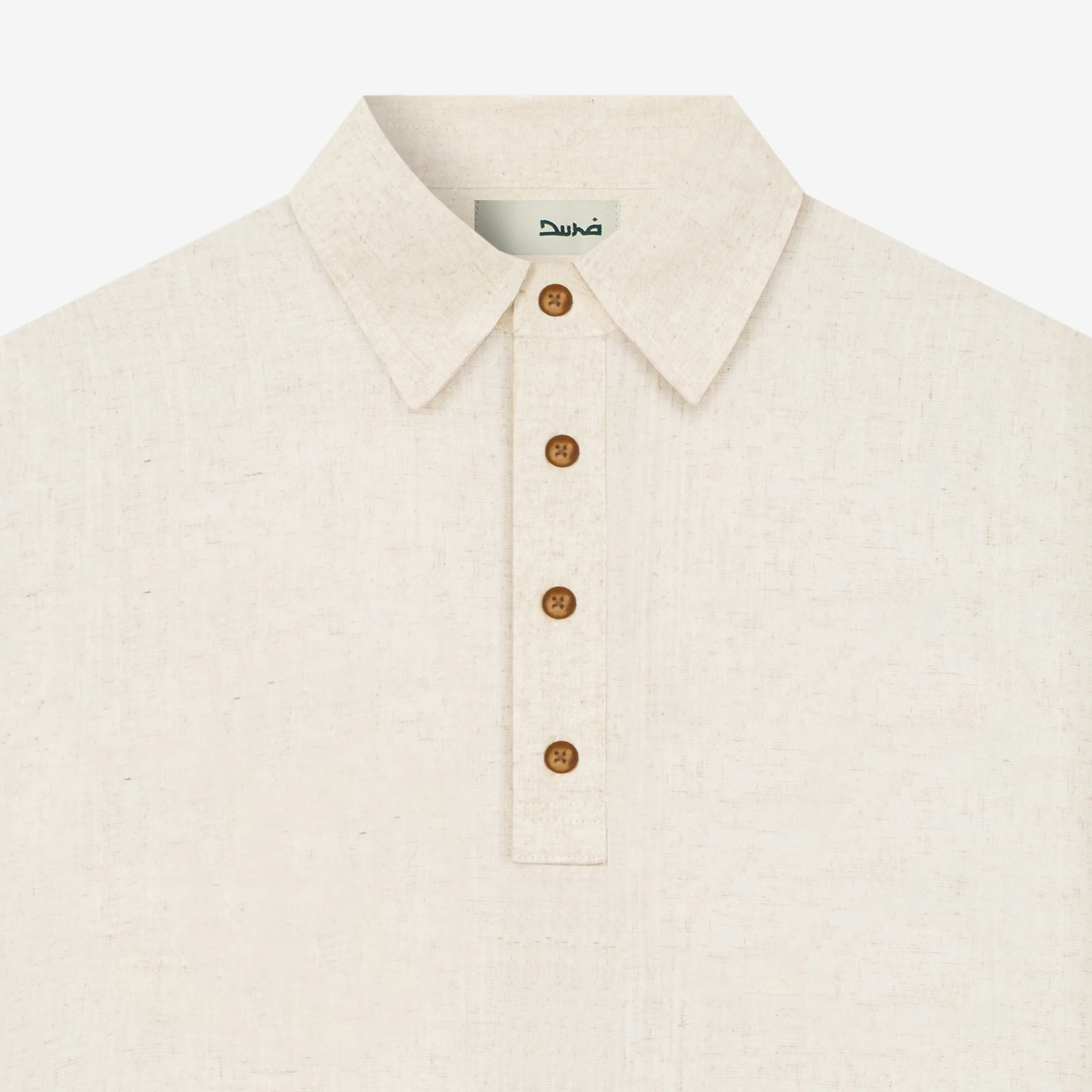 FACTORY SALE - Qawi Short Sleeve Linen Shirt - White Sand - Image 2