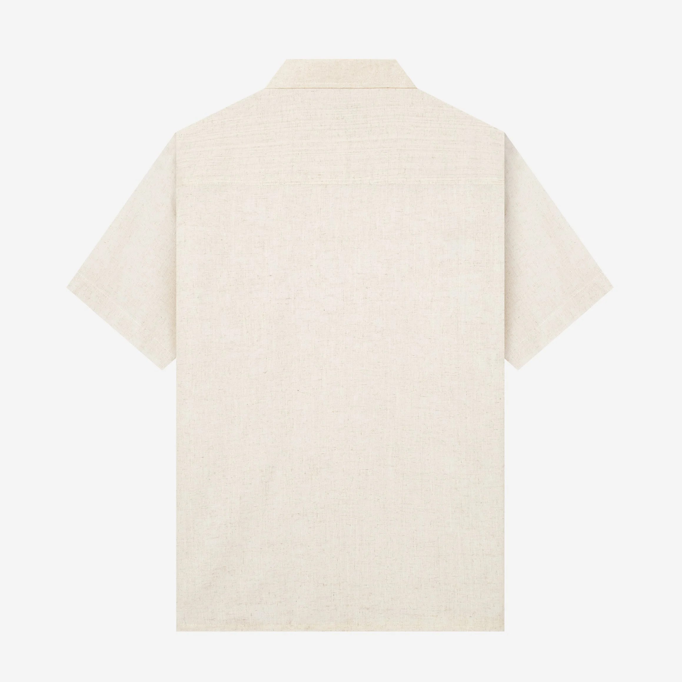 FACTORY SALE - Qawi Short Sleeve Linen Shirt - White Sand - Image 4