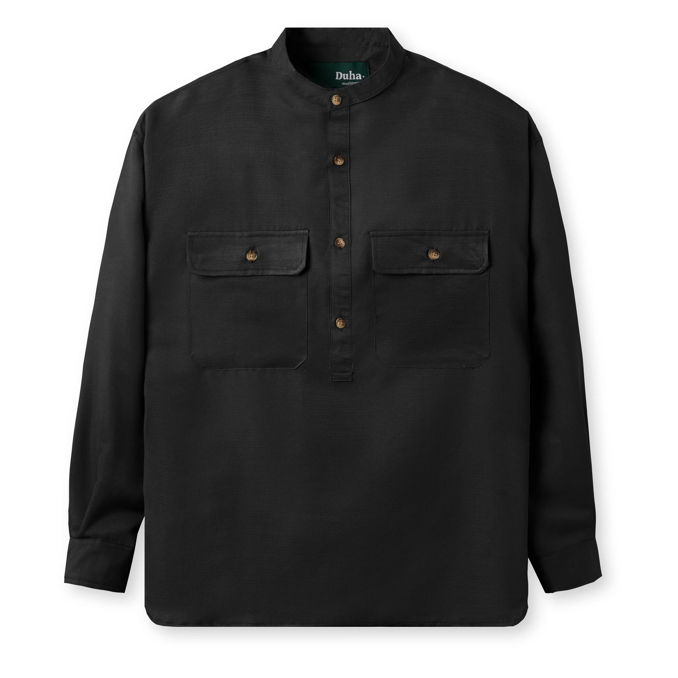 FACTORY SALE - Rashed Long Sleeve Shirt - Black