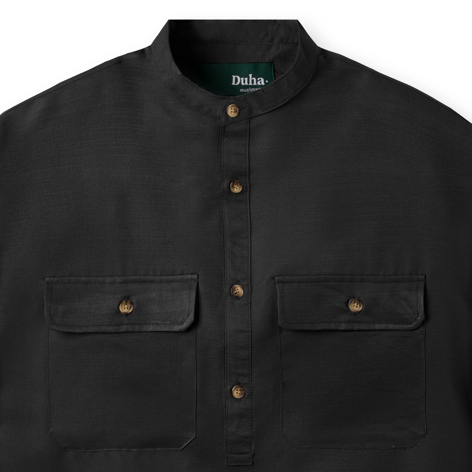 FACTORY SALE - Rashed Long Sleeve Shirt - Black - Image 2