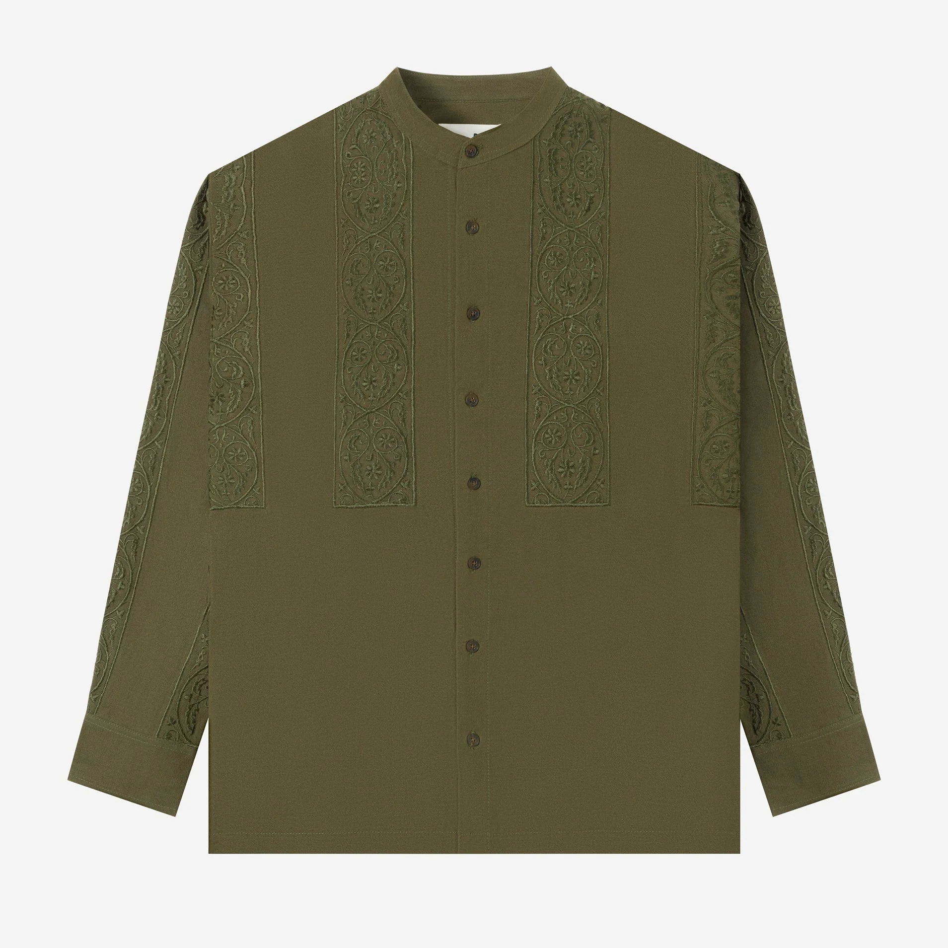 FACTORY SALE - Sami Long Sleeve Linen Shirt - Olive