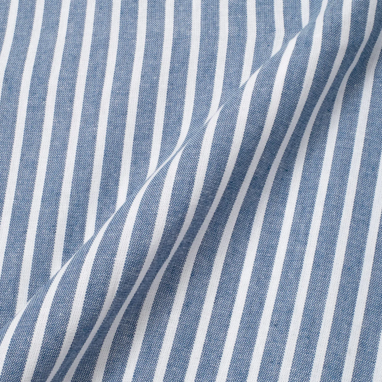 FACTORY SALE - Sayf Long Sleeve Linen Stripes shirt - Blue White - Image 3