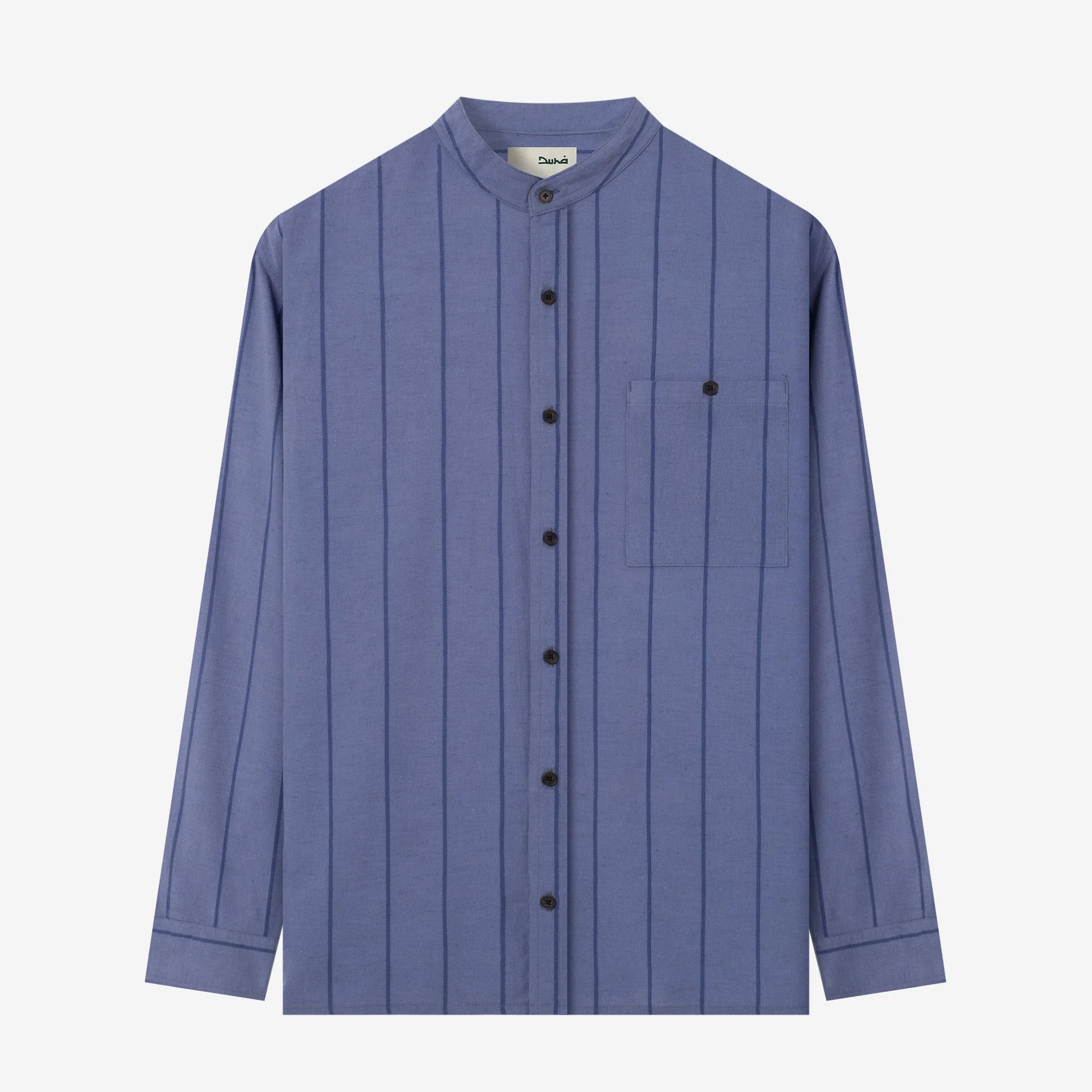FACTORY SALE - Sayf Long Sleeve Linen Stripes shirt - Ocean Blue